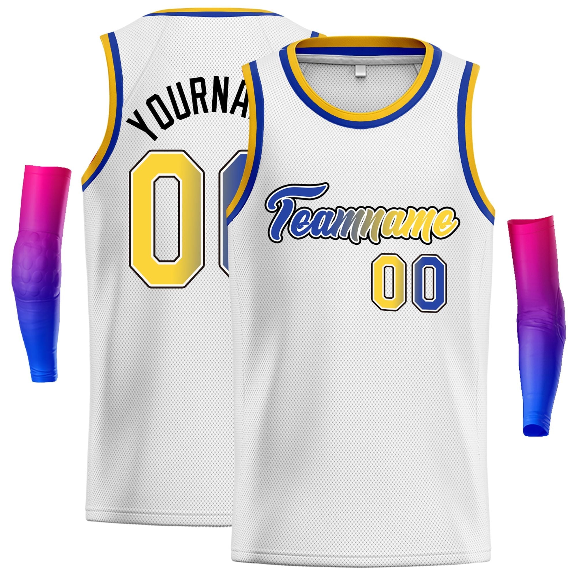 Benutzerdefinierte klassische Tops Schriftarten Farbverlauf Mode Tops Männer Casual Basketball Jersey