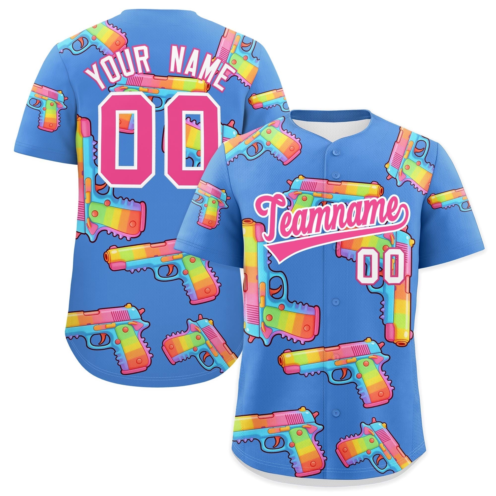 Individuelles, mit Zucker überzogenes, leichtes Baseball-Trikot mit Feuerkraft-Graffiti-Muster