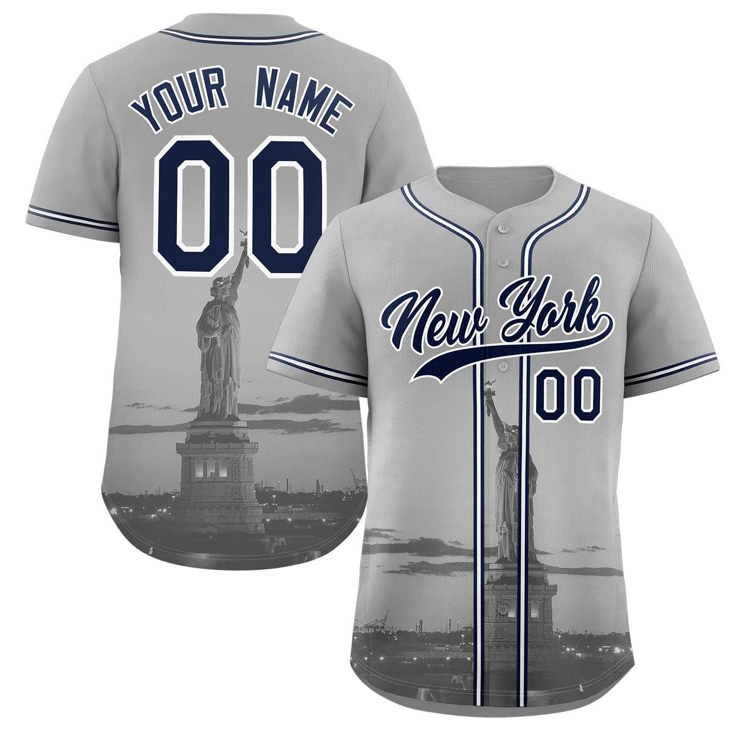 Benutzerdefiniertes New York City Skyline Baseball-Trikot