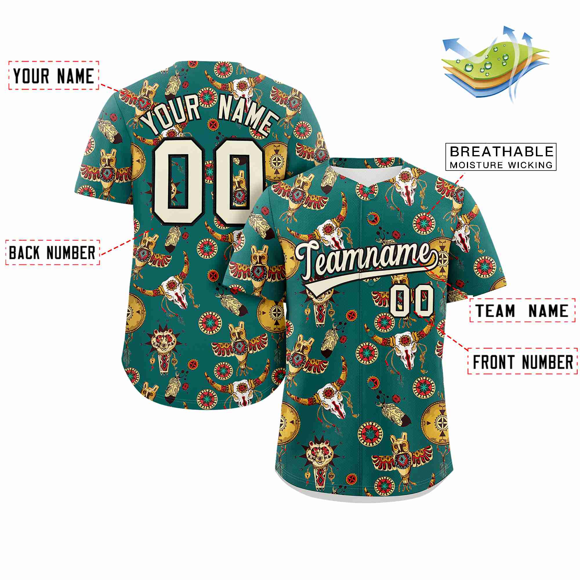 Benutzerdefiniertes 3D-Graffiti-Muster, personalisiertes Design, authentisches Baseball-Trikot