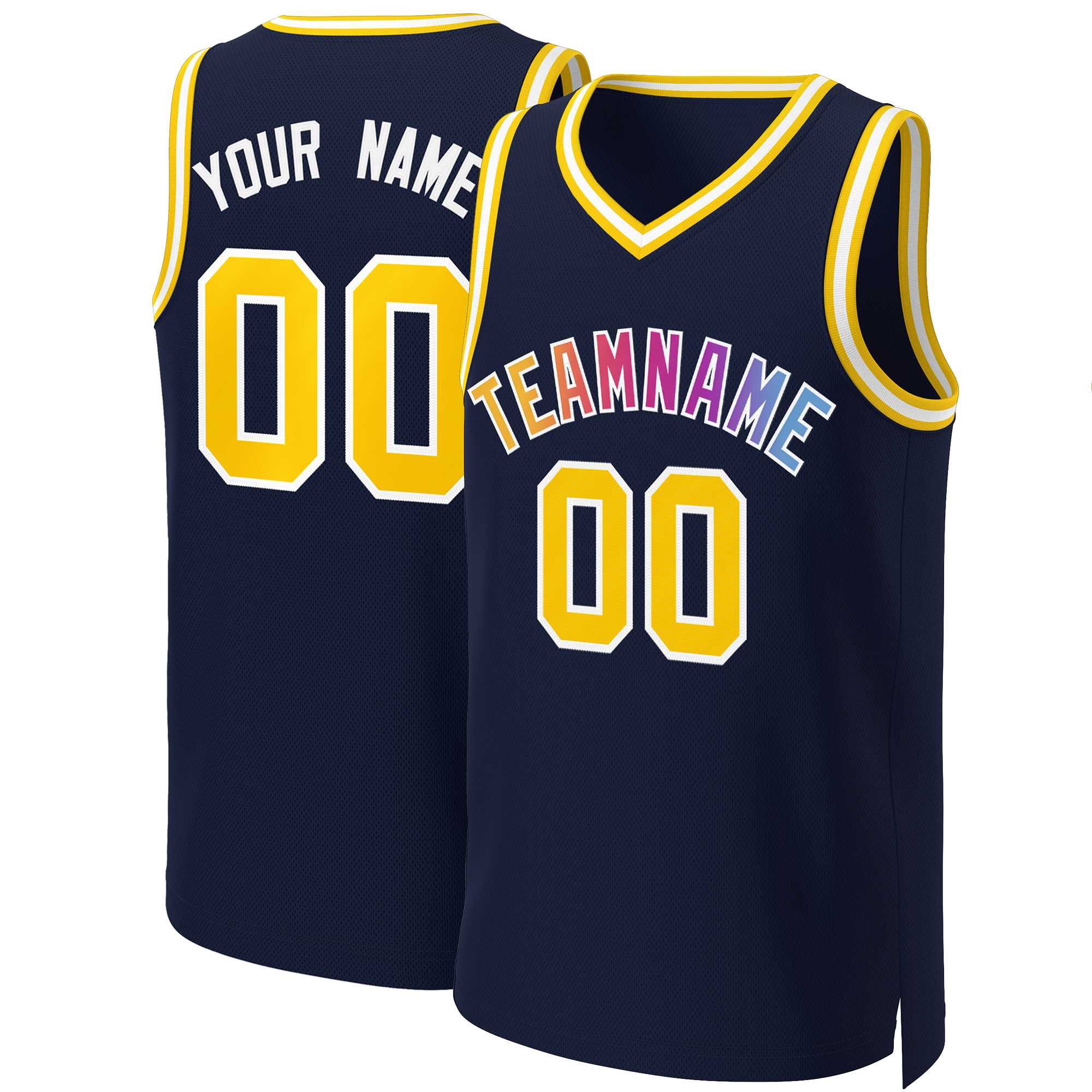 Benutzerdefiniertes Basketballtrikot mit klassischem Farbverlauf und modischen Oberteilen