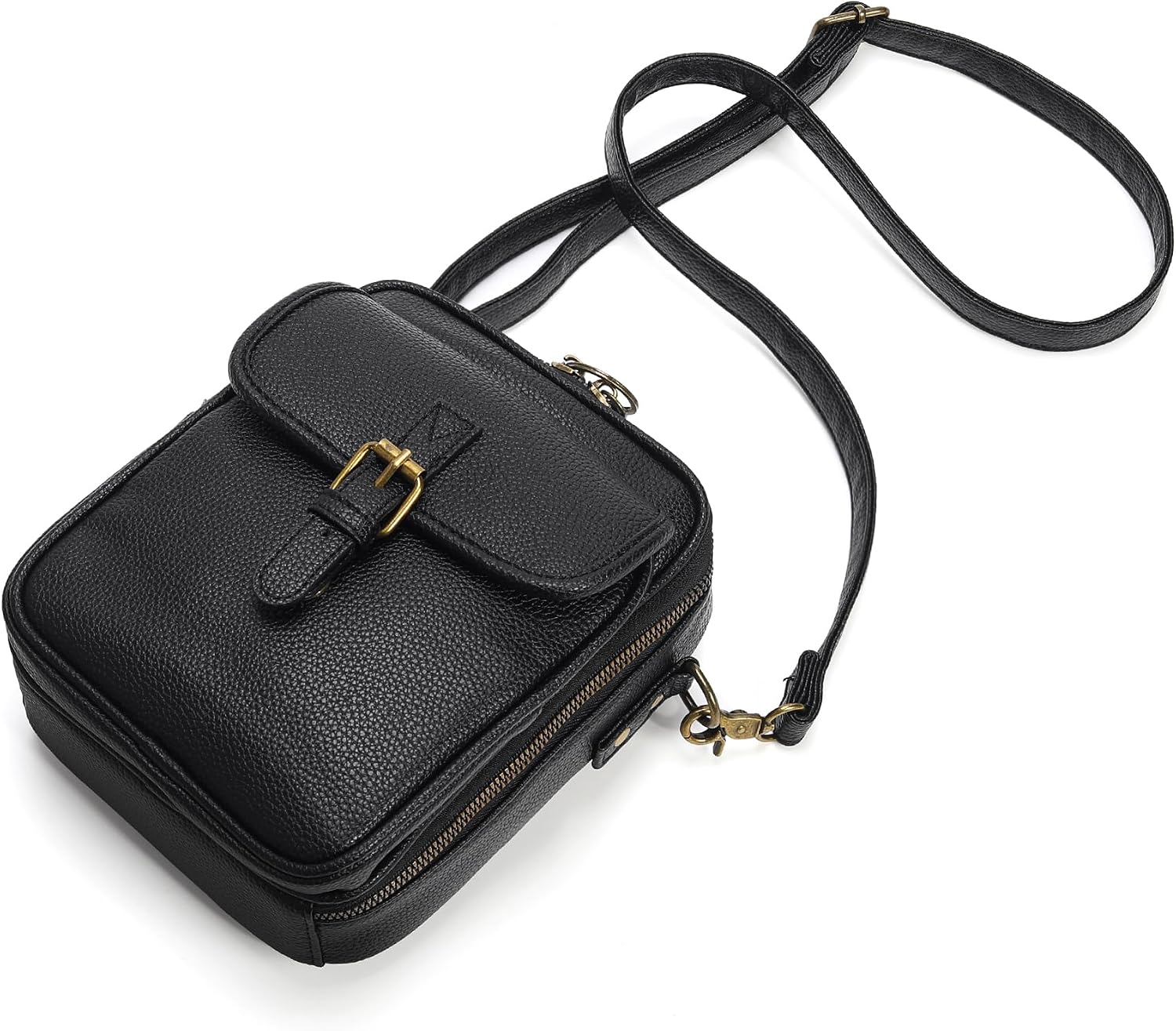 Women's Vegan Leather Small Crossbody Bag with Card Slots