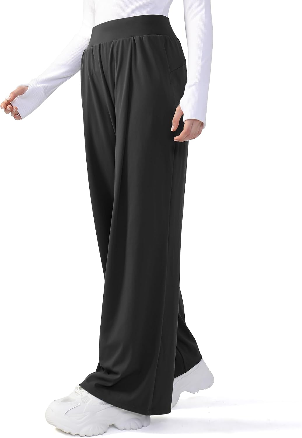 Women's Wide Leg Dress Pants High Waist Pull On