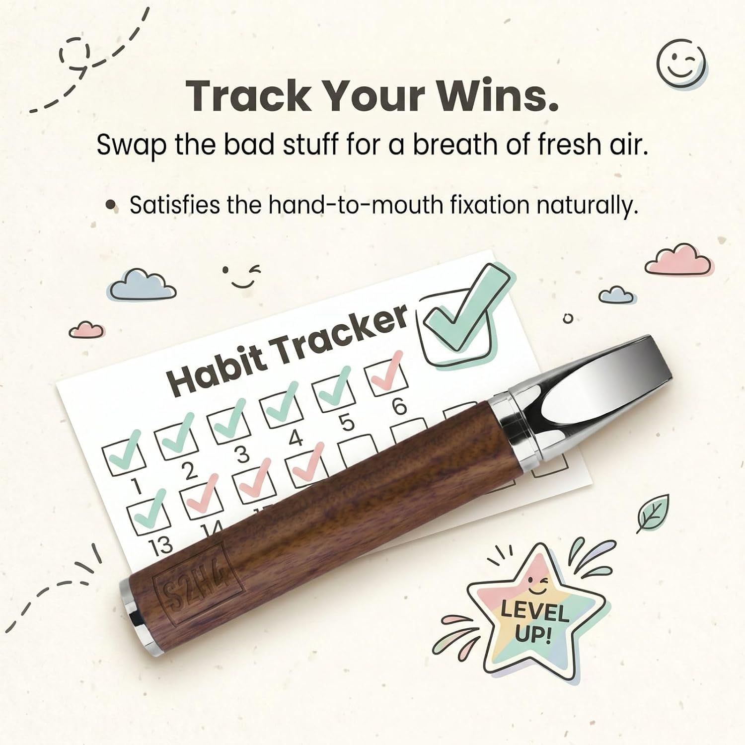 Portable Aroma Pen, 18 Cores, 6 Flavors, Wood Grain Portable Aroma Pen, 18 Cores, 6 Flavors, Wood Grain