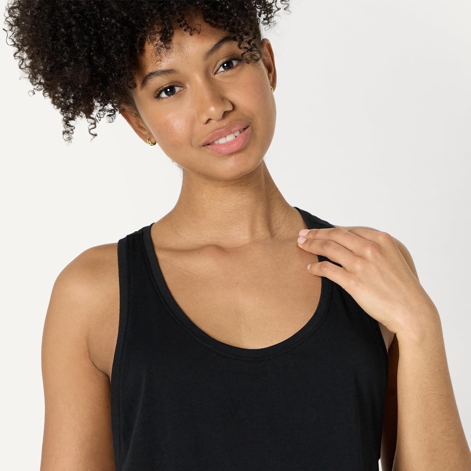 Women's Cotton Racerback Tank Relaxed Fit Drop Armhole