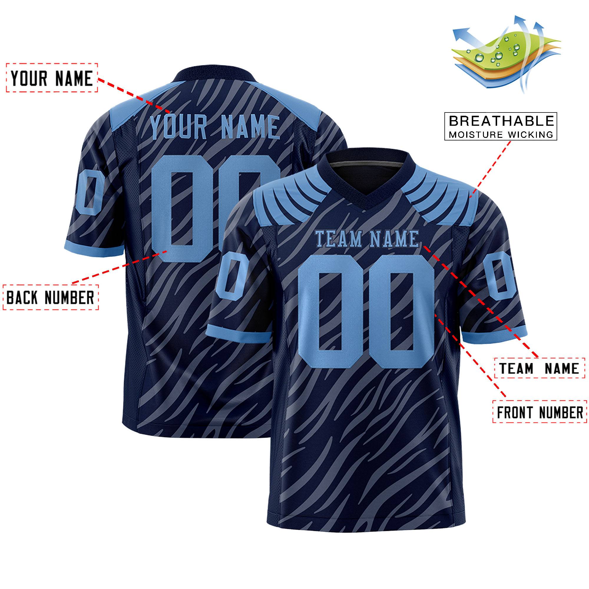 Individuell personalisiertes Tiger-Streifen-Graffiti-Muster, authentisches Fußballtrikot