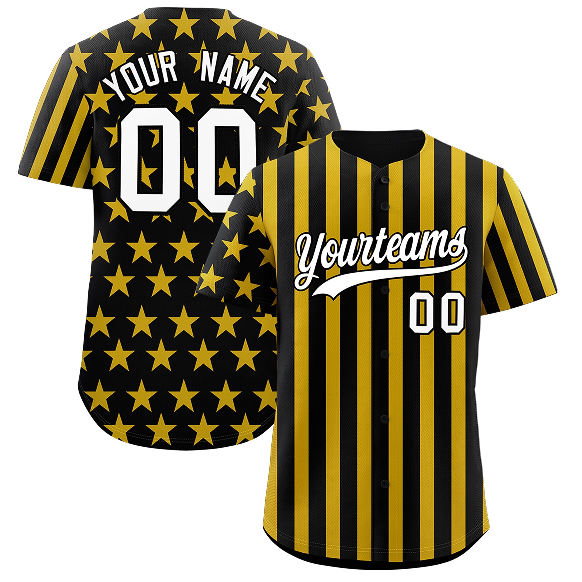 Benutzerdefiniertes Graffiti-Muster-Baseball-Trikot mit amerikanischer Flagge