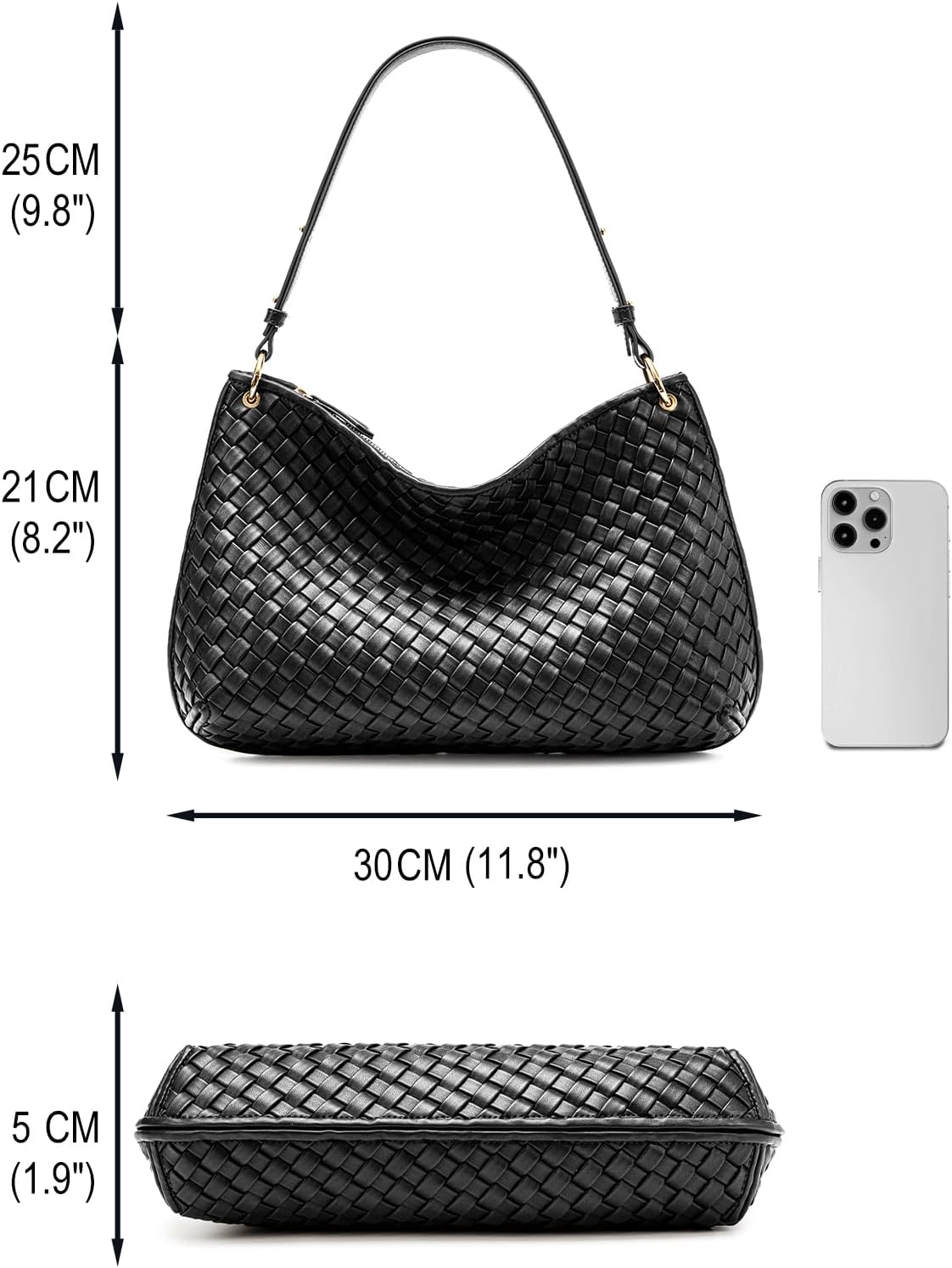 Women's Woven PU Leather Hobo Tote Bag with Zipper Women's Woven PU Leather Hobo Tote Bag with Zipper