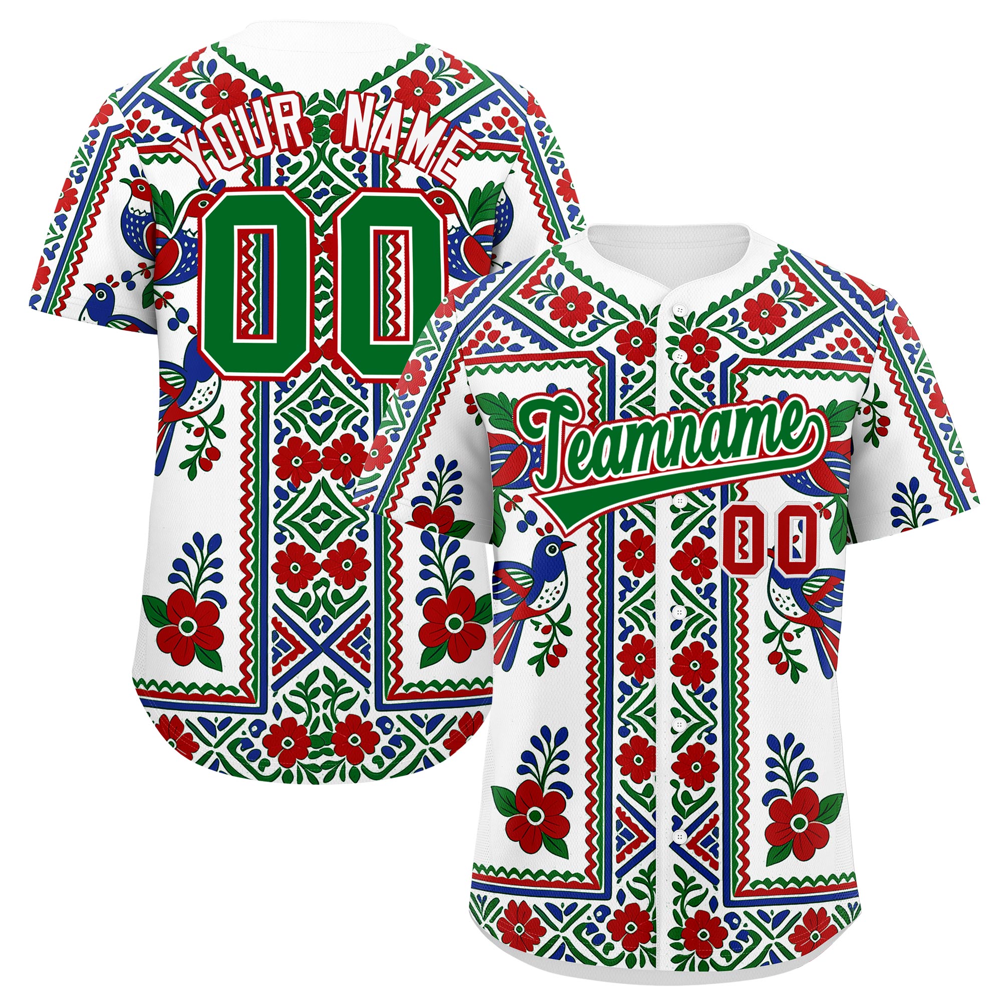 Benutzerdefiniertes Baseball-Trikot aus Stretchstoff mit Graffiti-Muster im mexikanischen Stil Benutzerdefiniertes Baseball-Trikot aus Stretchstoff mit Graffiti-Muster im mexikanischen Stil