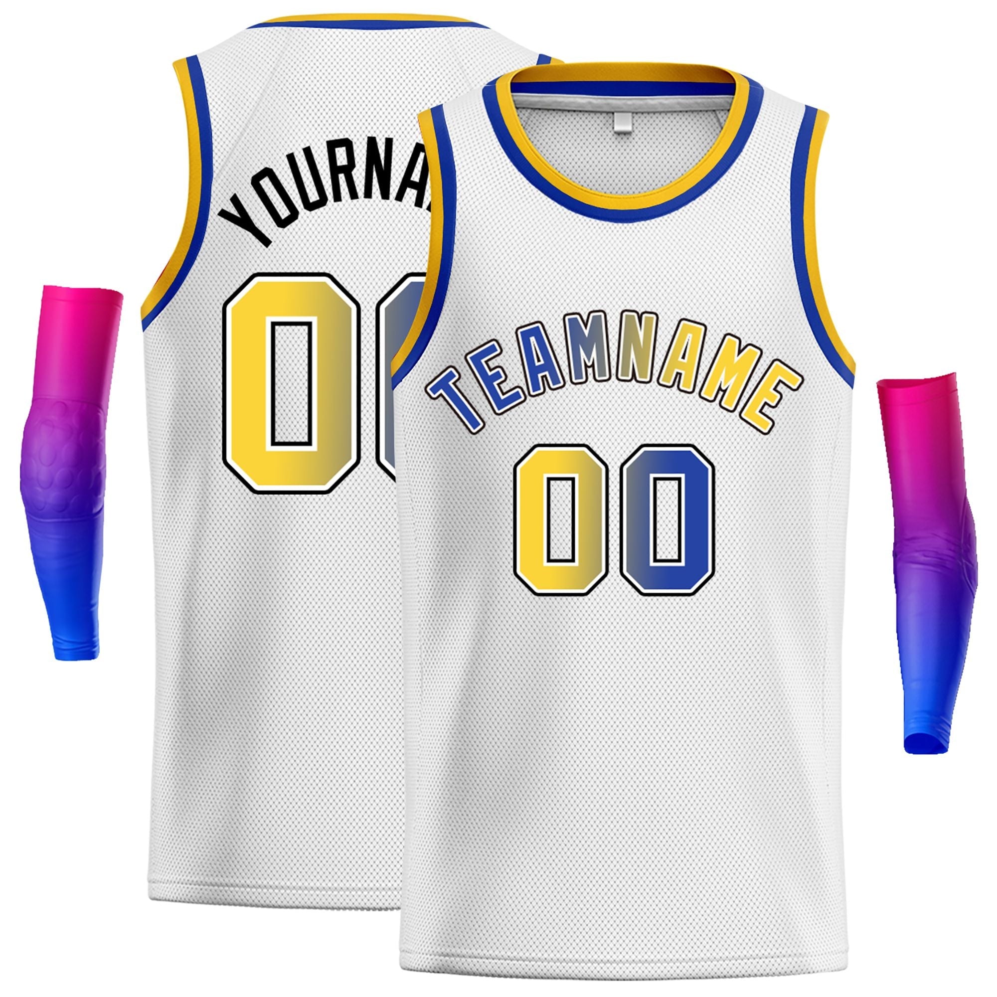 Benutzerdefinierte klassische Tops Schriftarten Farbverlauf Mode Tops Männer Casual Basketball Jersey