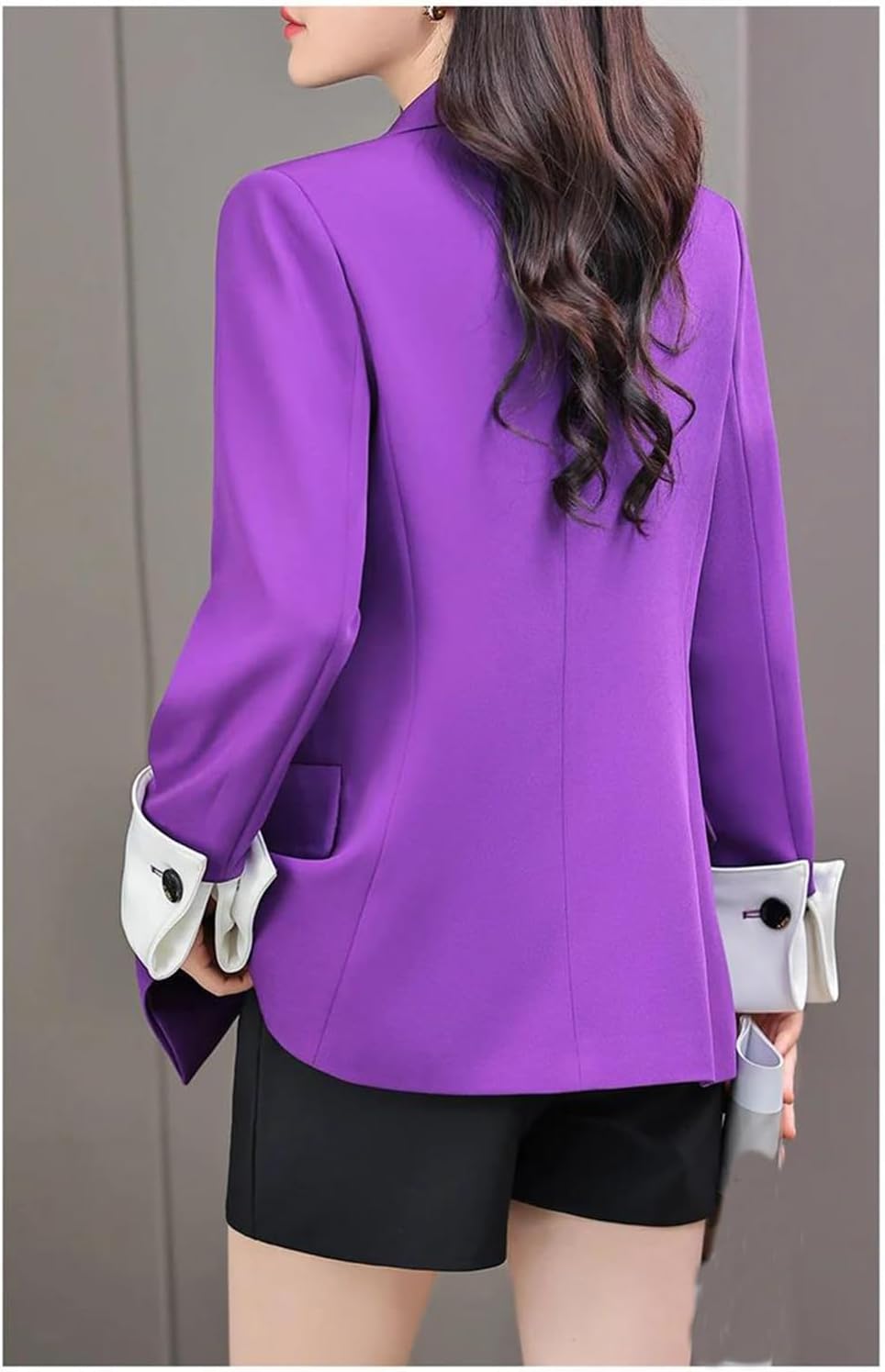 Women Long Sleeve Double Breasted Office Blazer Business Work Wear Formal Jacket Casual Coat