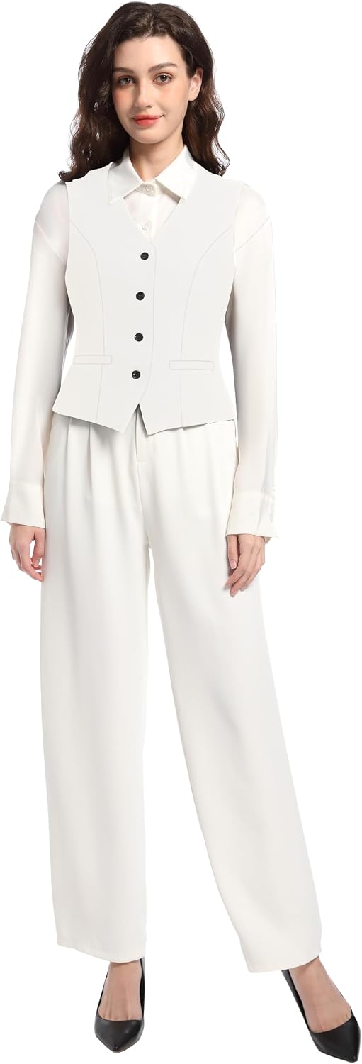 Women's V Neck Suit Vest Button Down Slim Waistcoat Women's V Neck Suit Vest Button Down Slim Waistcoat