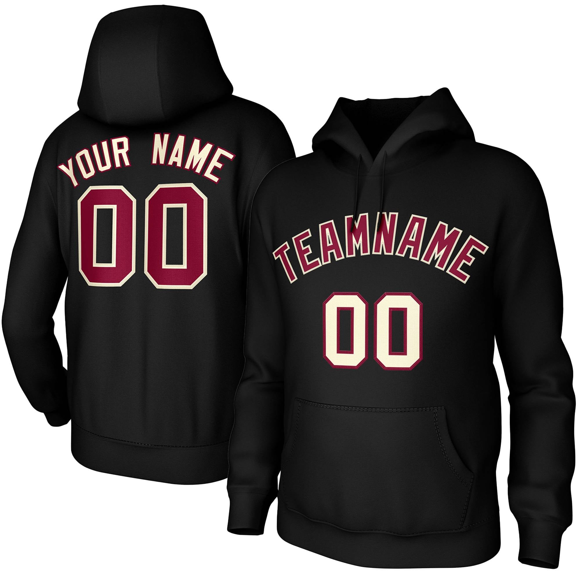 Benutzerdefinierte schwarze Cardinal-Creme-Sweatshirts im klassischen Stil, einheitlicher Pullover-Hoodie