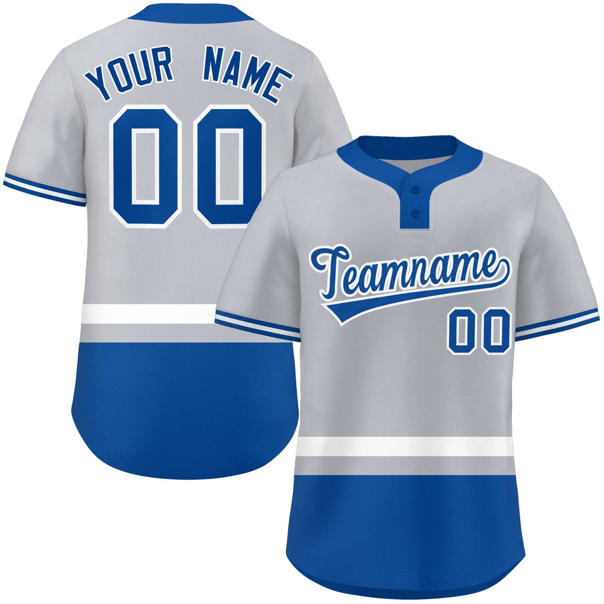 Custom Color Block Personalized Authentic Two-Button Softball Jersey