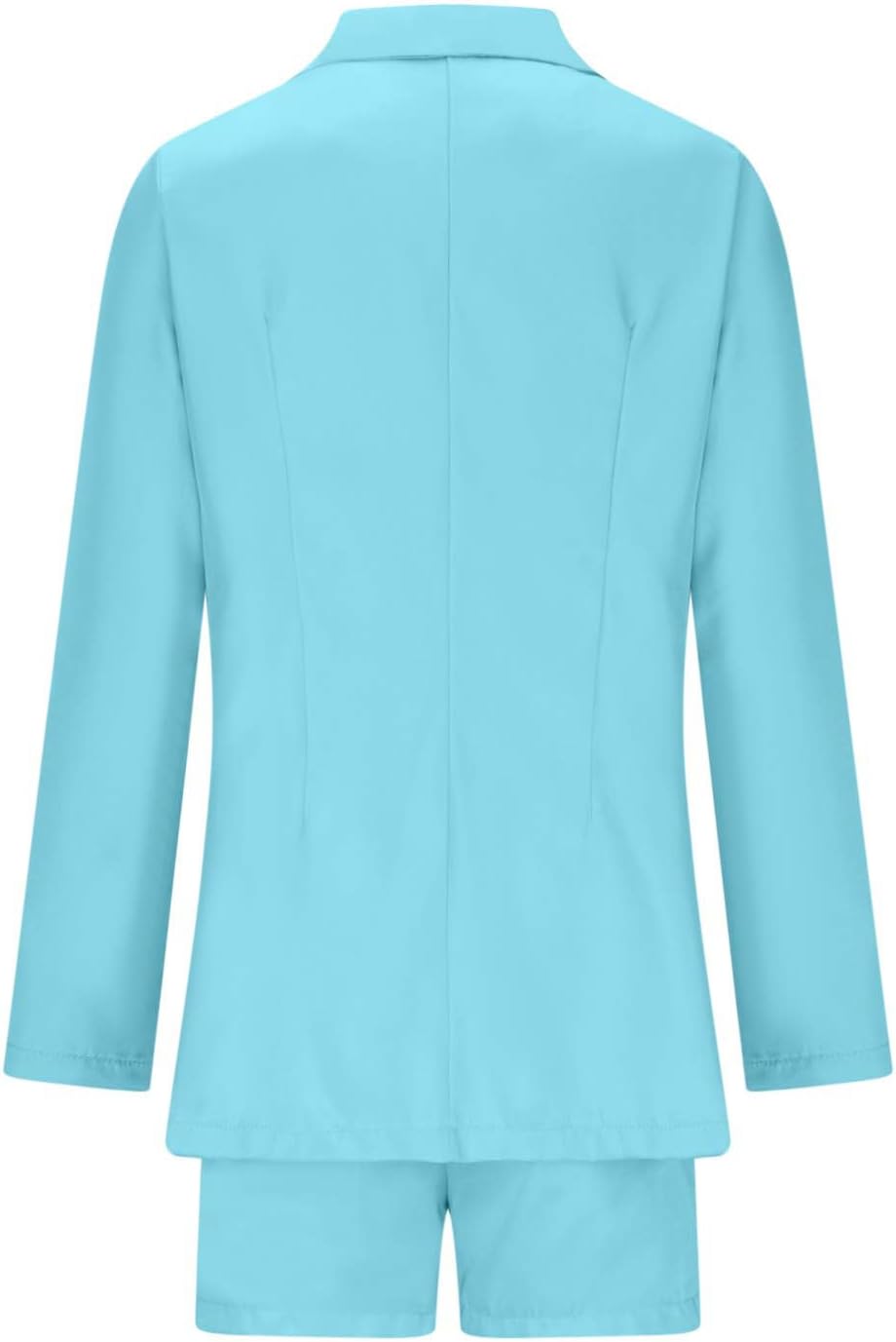 Blazer Shorts Set for Women Two Piece Outfits Open Front Long Sleeve Blazers Jacket and Belted Short Business Suits