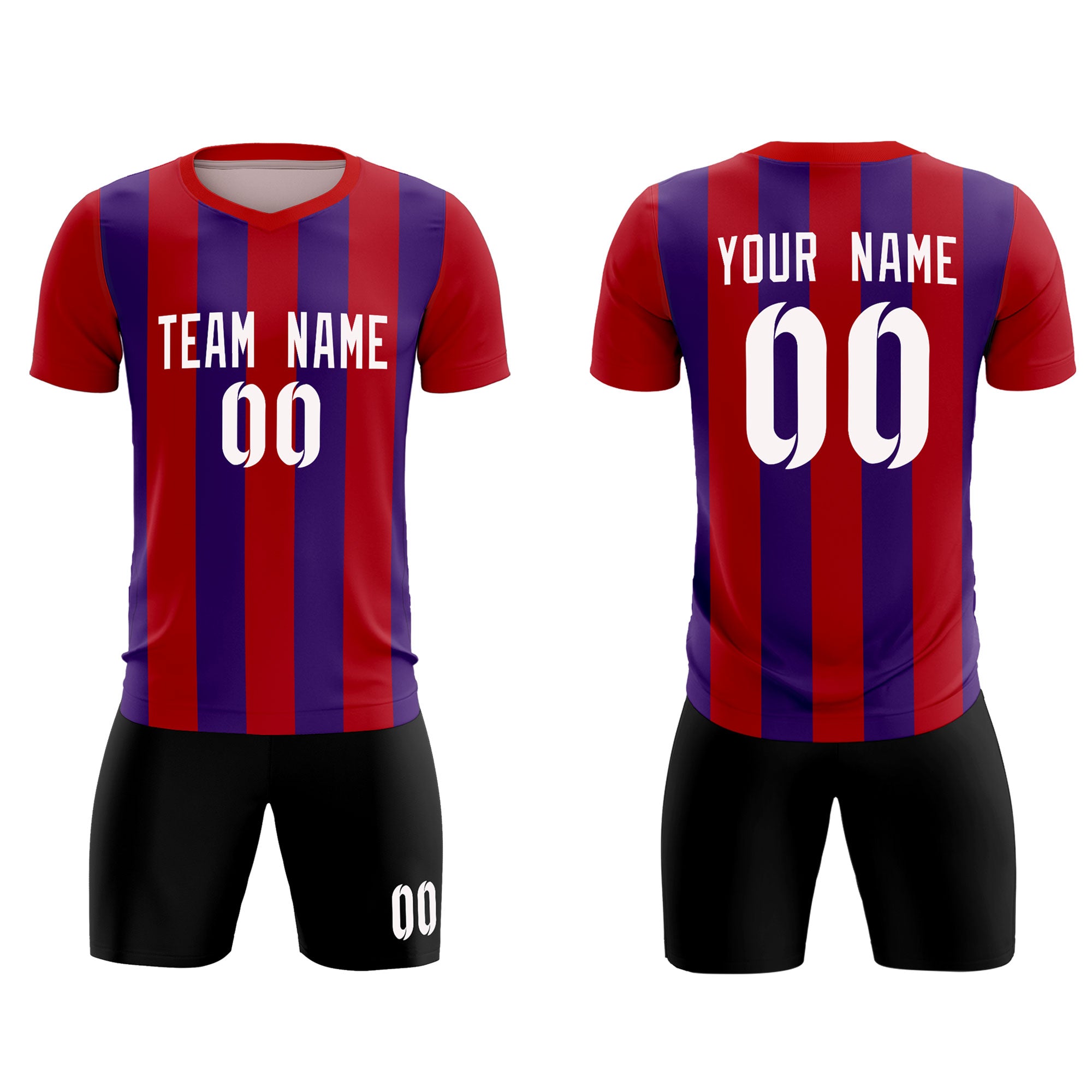 Benutzerdefinierte vertikale Streifen Casual Outdoor-Fußball-Sets-Trikot Benutzerdefinierte vertikale Streifen Casual Outdoor-Fußball-Sets-Trikot