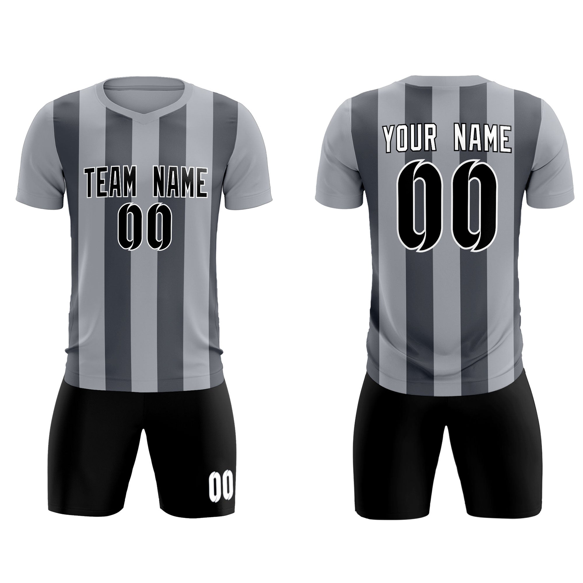 Benutzerdefinierte vertikale Streifen Casual Outdoor-Fußball-Sets-Trikot Benutzerdefinierte vertikale Streifen Casual Outdoor-Fußball-Sets-Trikot