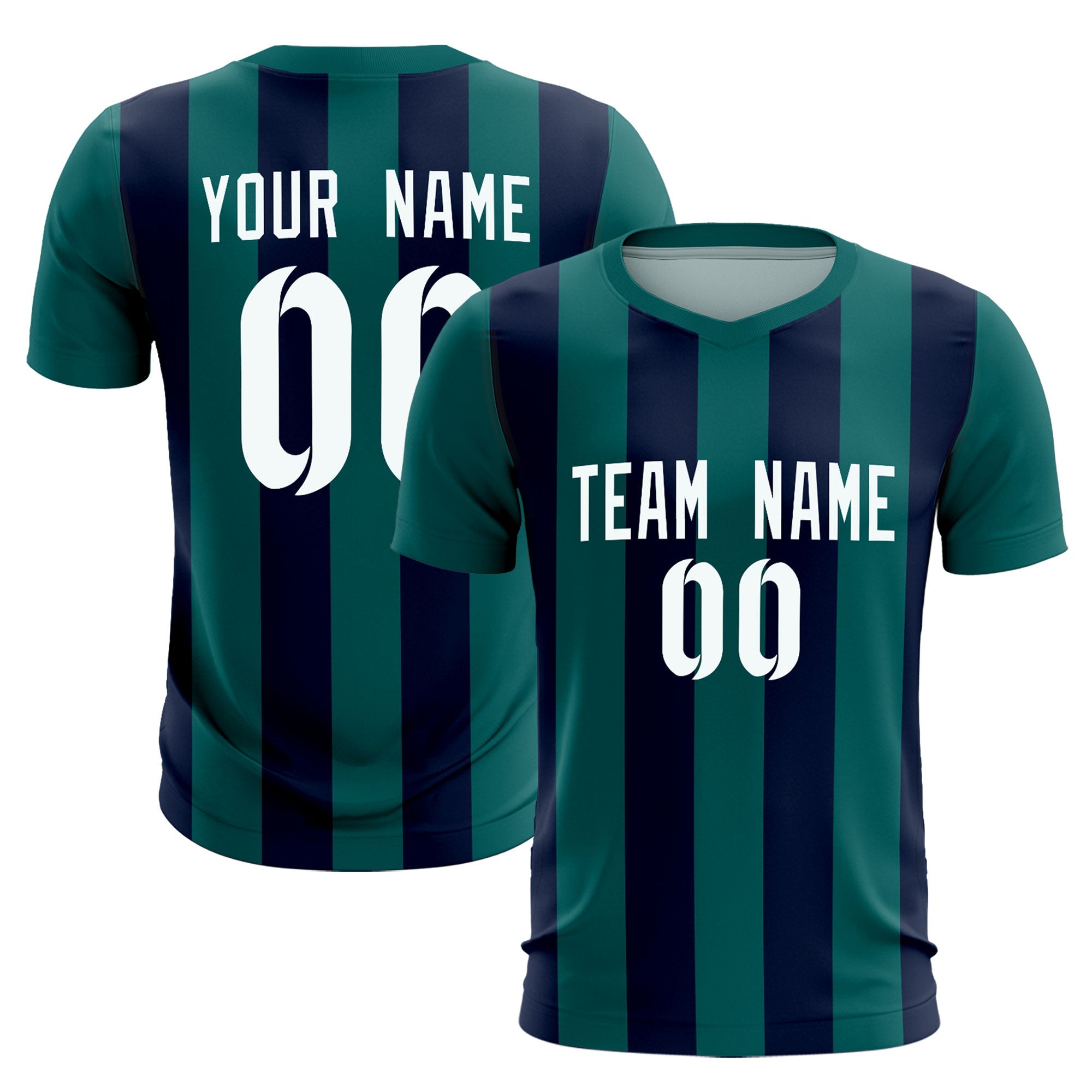 Benutzerdefinierte vertikale Streifen Casual Outdoor-Fußball-Sets-Trikot