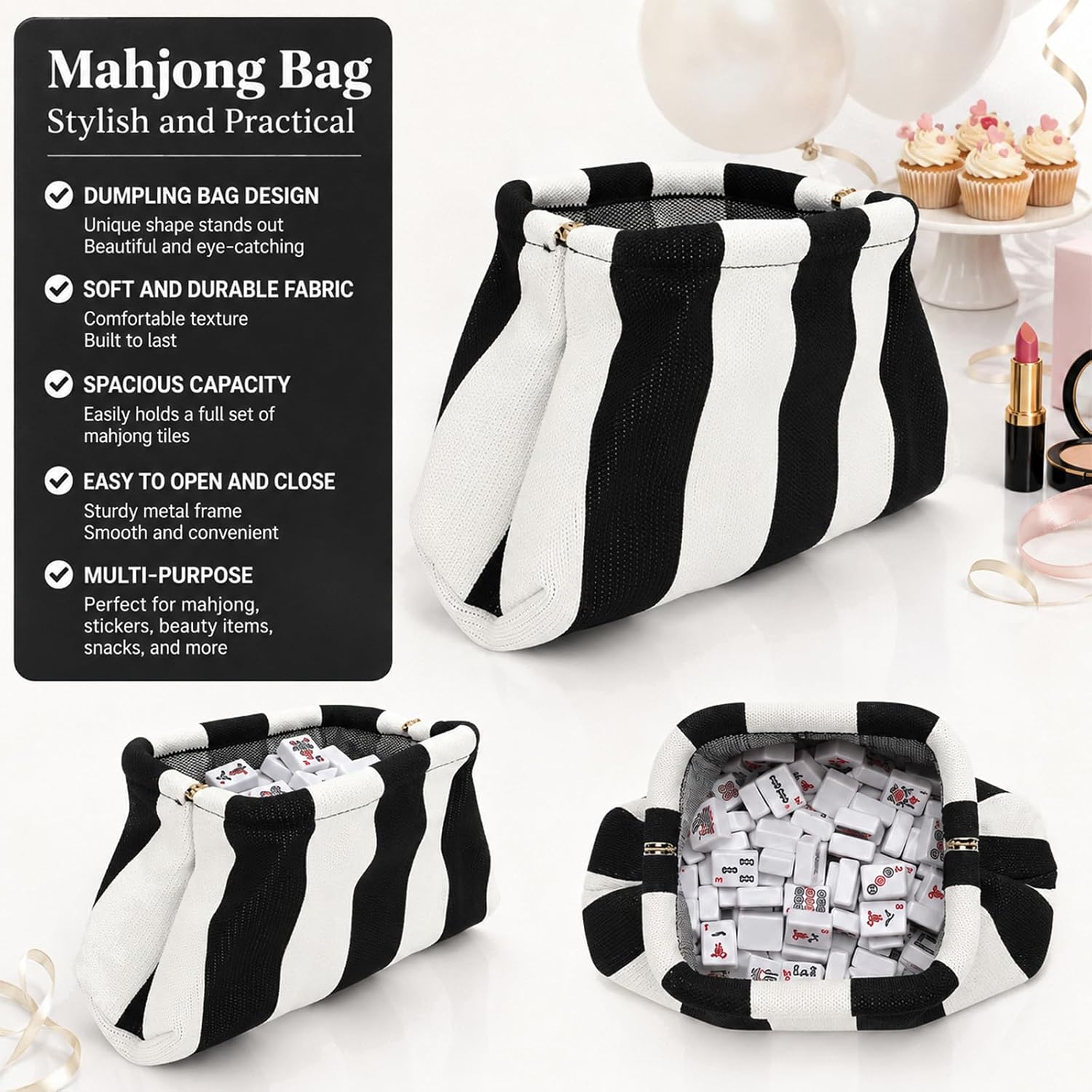 Women's Knit Clutch Purse Striped Dumpling Evening Pouch Women's Knit Clutch Purse Striped Dumpling Evening Pouch