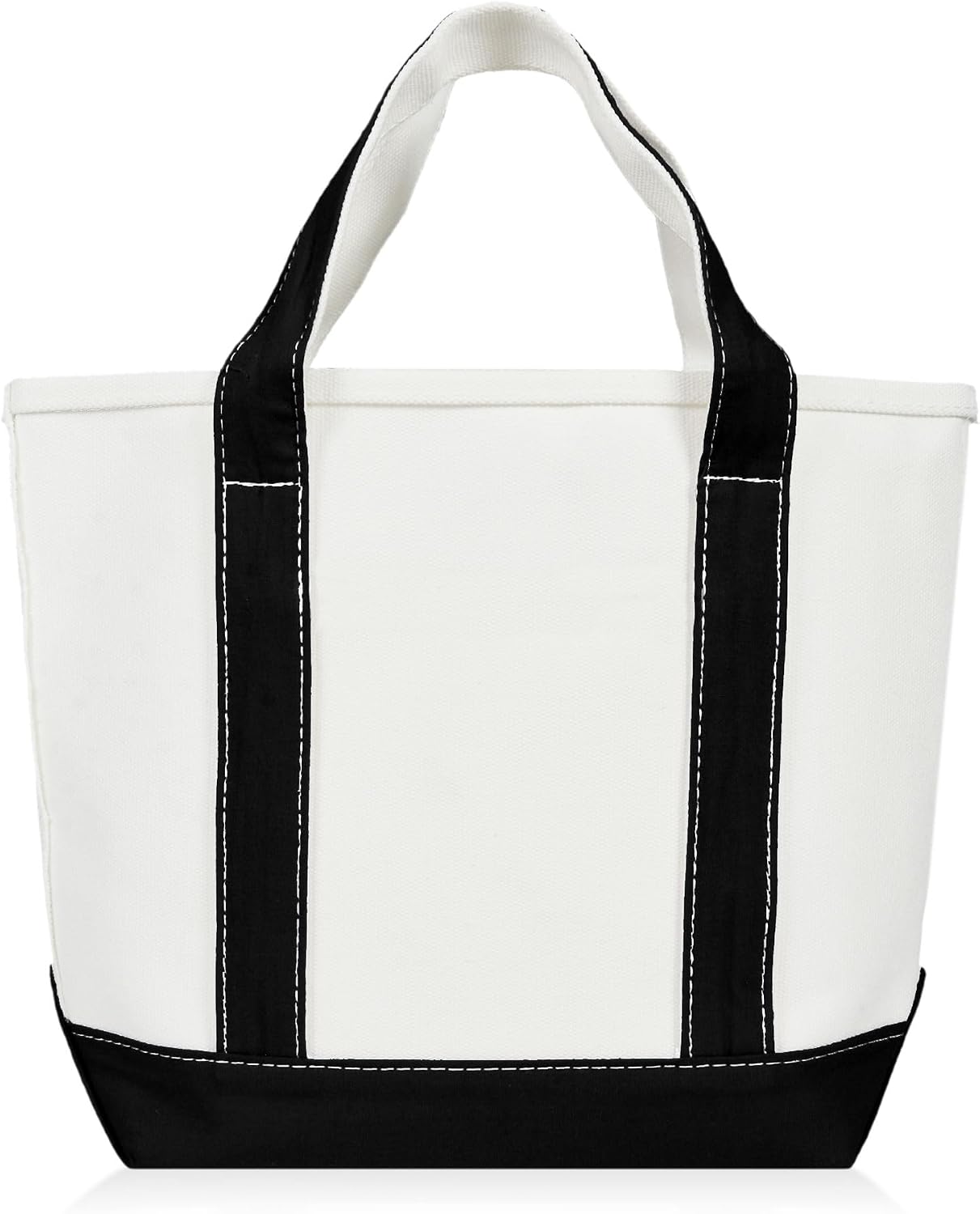Women's Cotton Canvas Tote Bag White Black Women's Cotton Canvas Tote Bag White Black