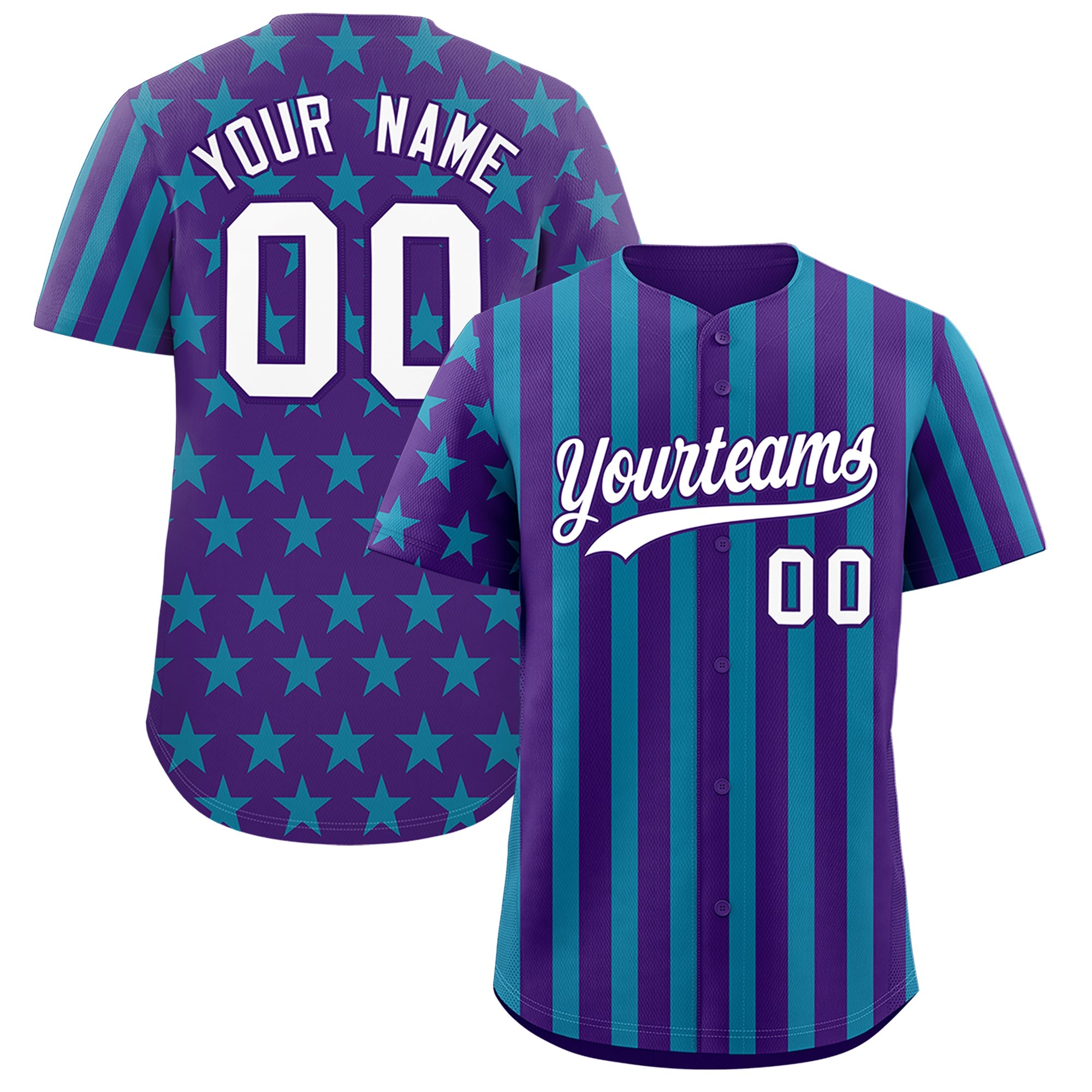 Benutzerdefiniertes Graffiti-Muster-Baseball-Trikot mit amerikanischer Flagge