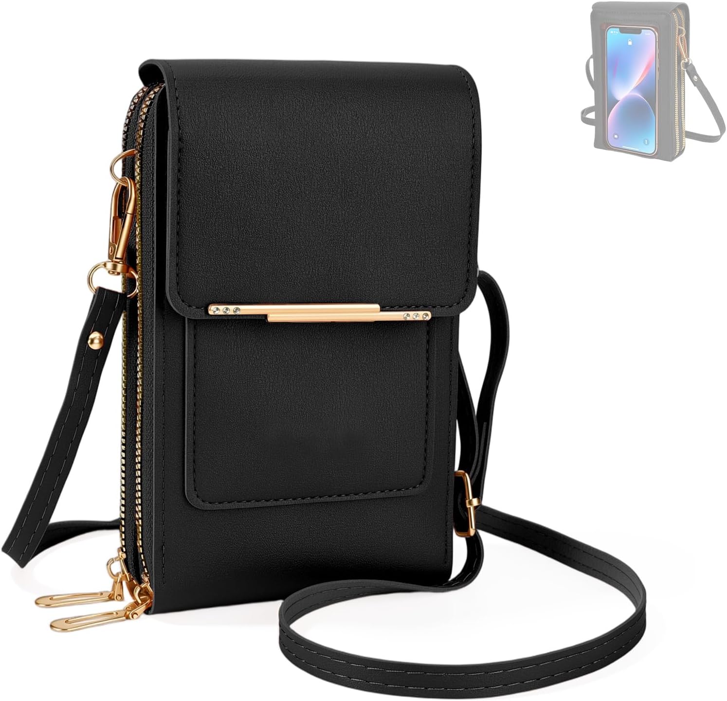 Women's Touchscreen Crossbody Phone Purse with Card Slots