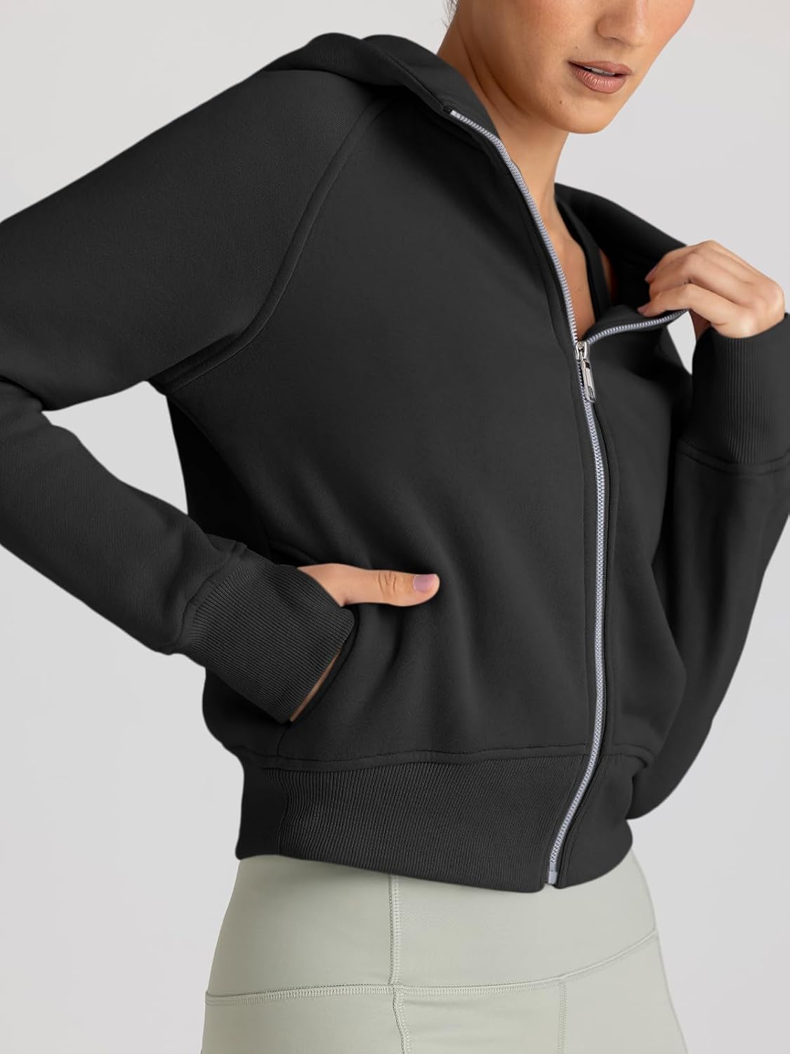 Womens Zip Up Hoodies Jackets Cropped Sweatshirts Fleece Fall Outfits Casual Y2k Tops Winter Clothes