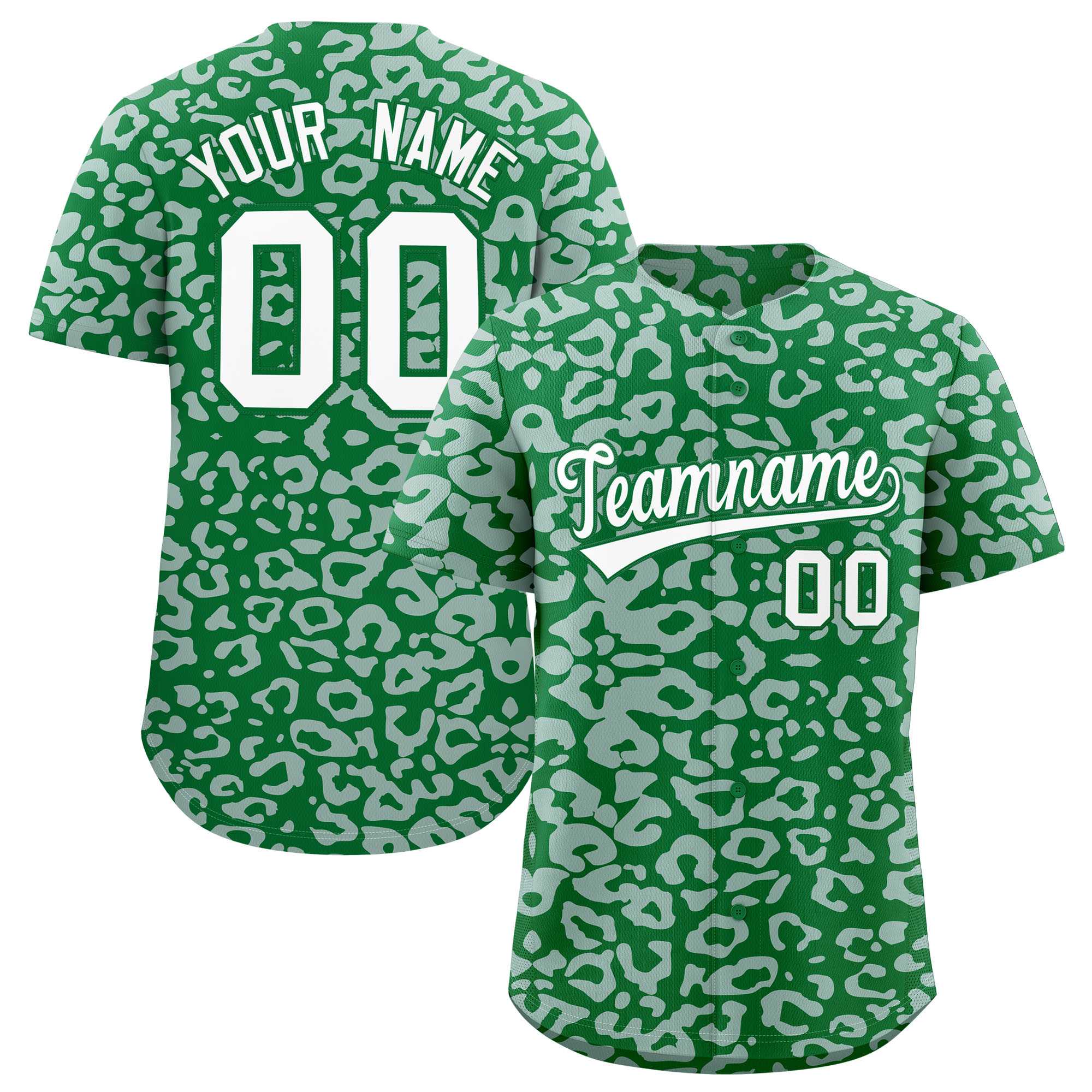Authentisches Baseball-Trikot mit individuell gestaltetem Leopardenmuster