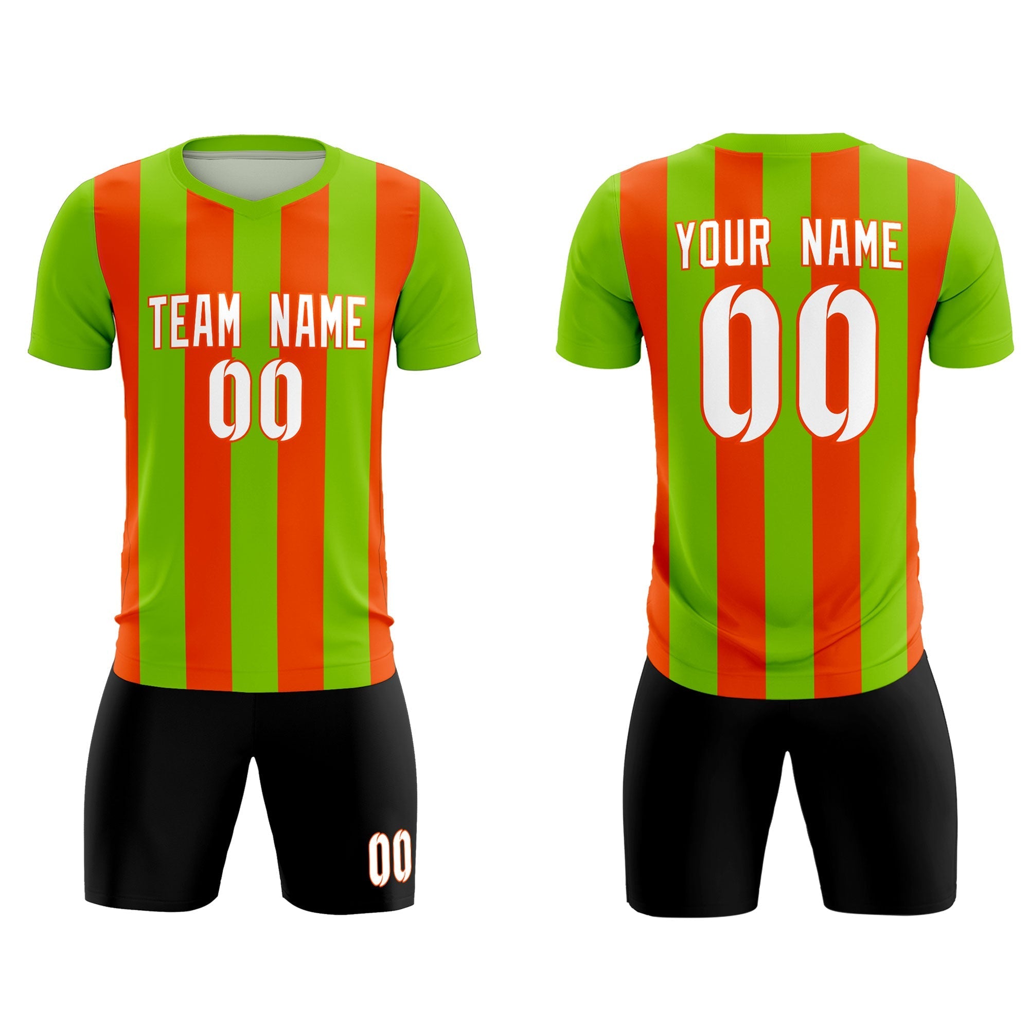 Benutzerdefinierte vertikale Streifen Casual Outdoor-Fußball-Sets-Trikot Benutzerdefinierte vertikale Streifen Casual Outdoor-Fußball-Sets-Trikot