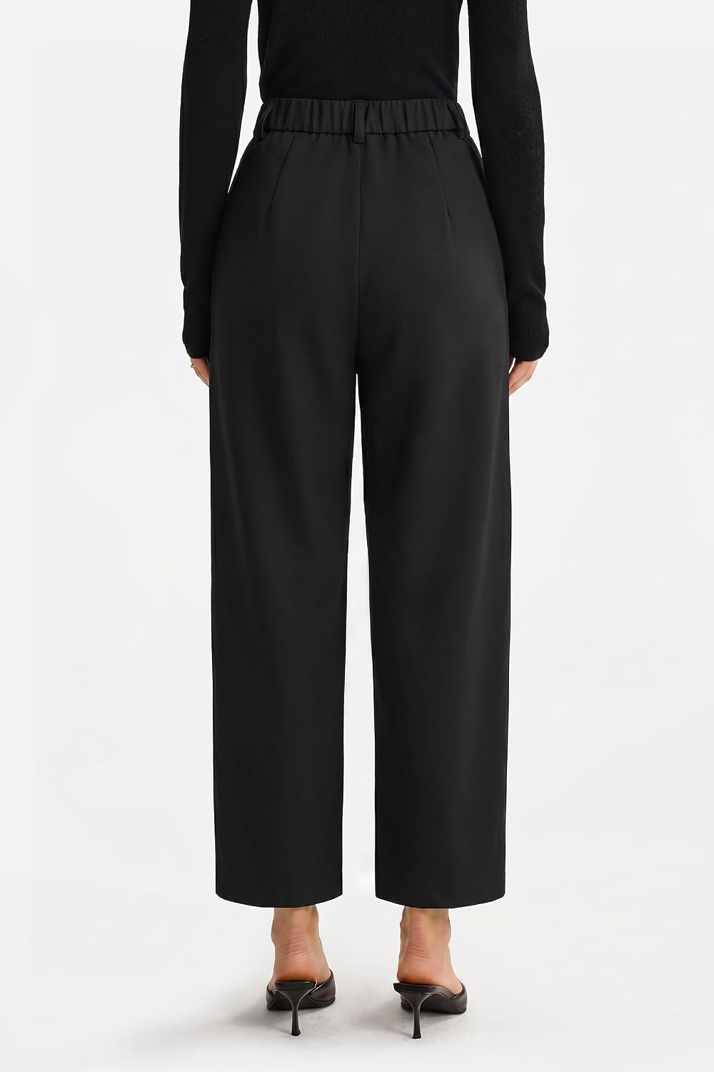 Women's Linen Blend Straight Ankle Pants Business Casual Outfits Dressy Trousers Summer