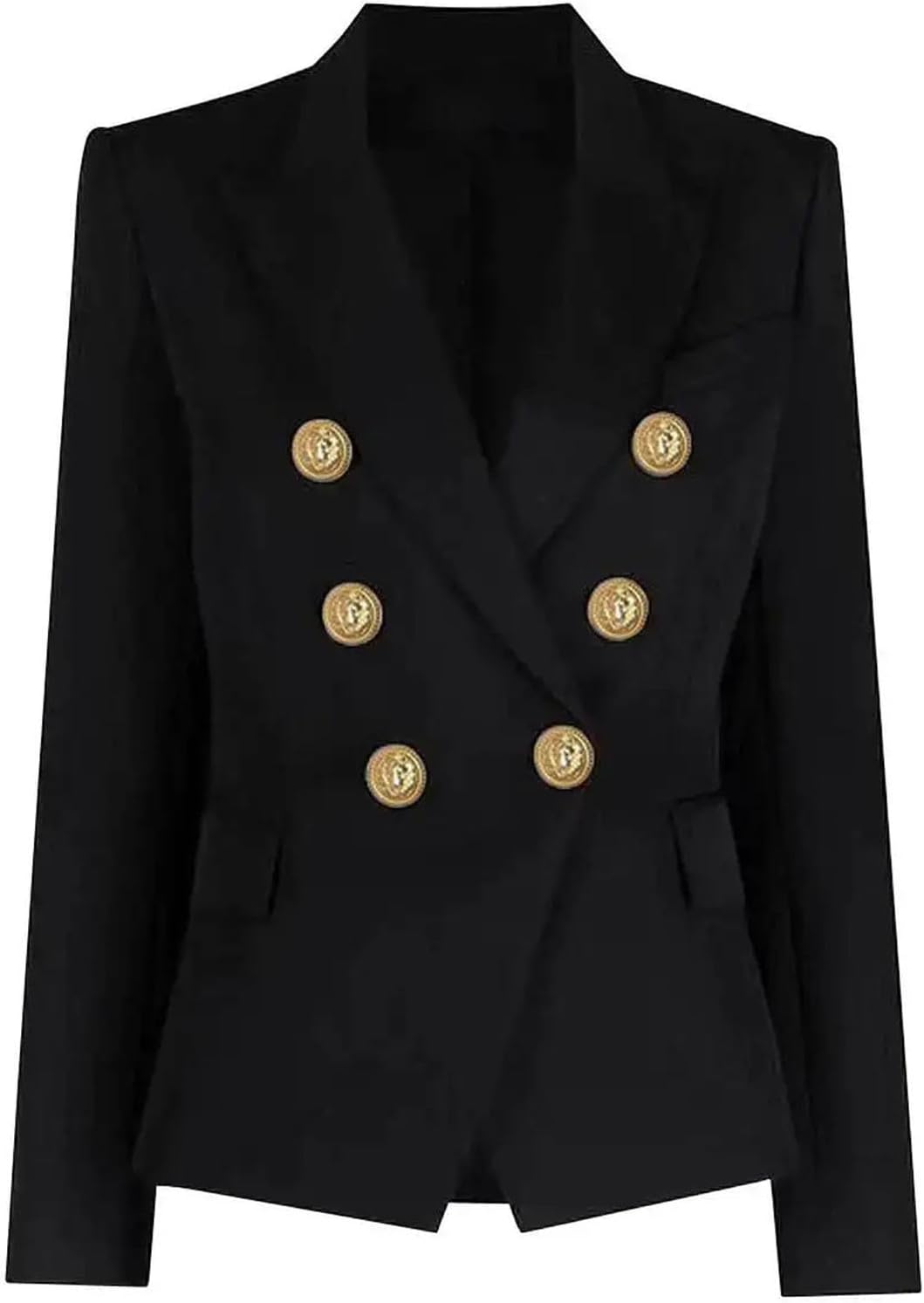Women's Gold Button Double Breasted Blazer Pink