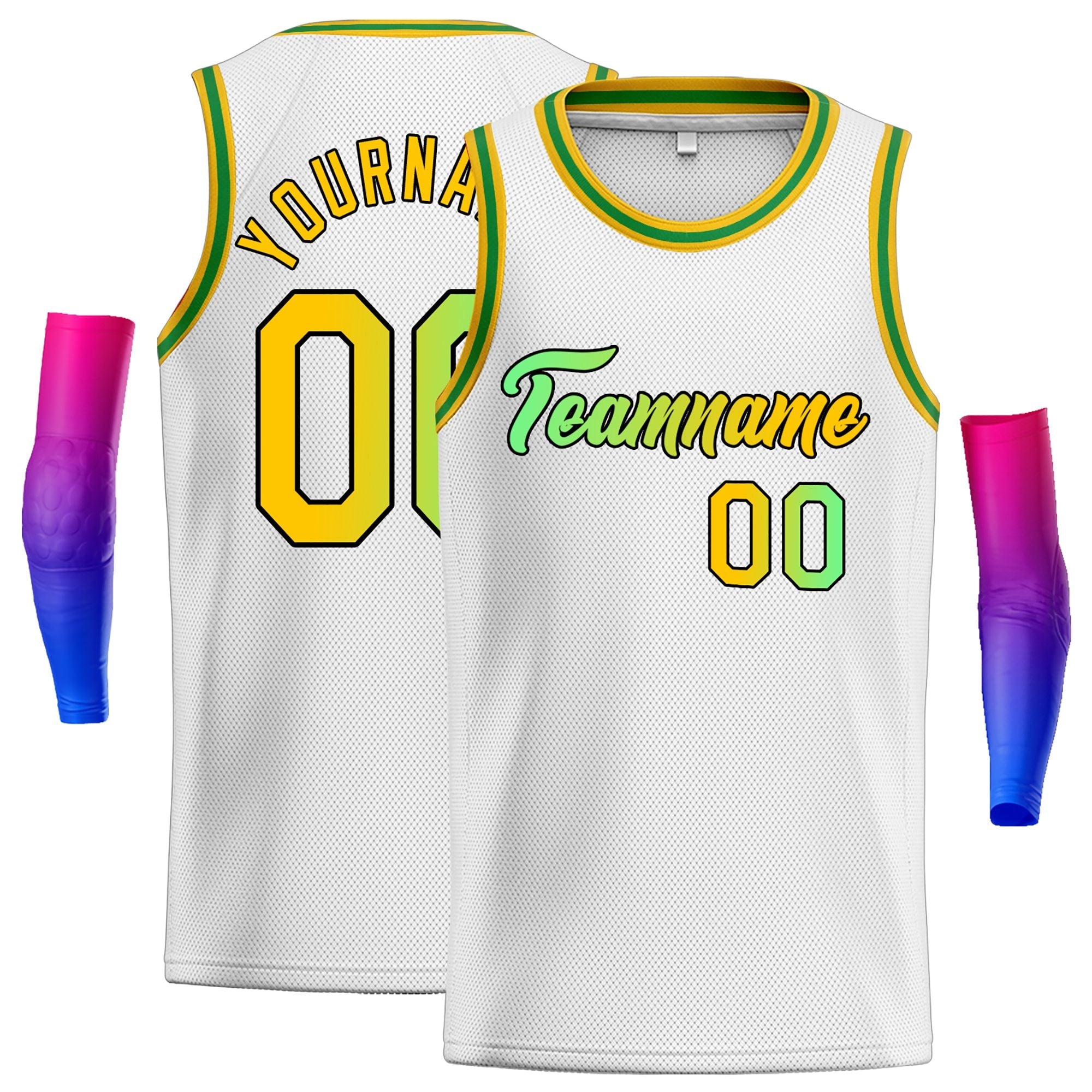 Benutzerdefinierte klassische Tops Schriftarten Farbverlauf Mode Tops Männer Casual Basketball Jersey