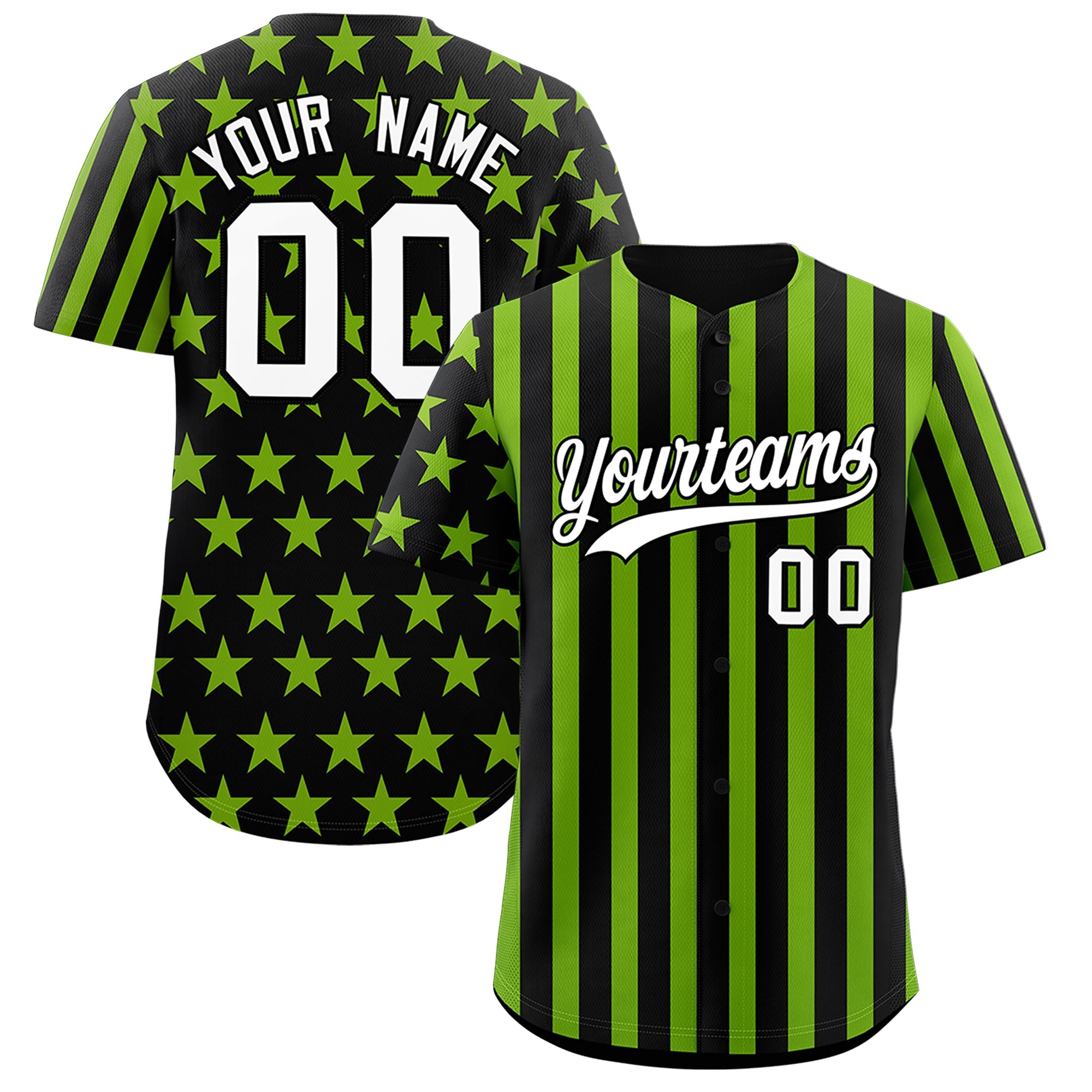 Benutzerdefiniertes Graffiti-Muster-Baseball-Trikot mit amerikanischer Flagge