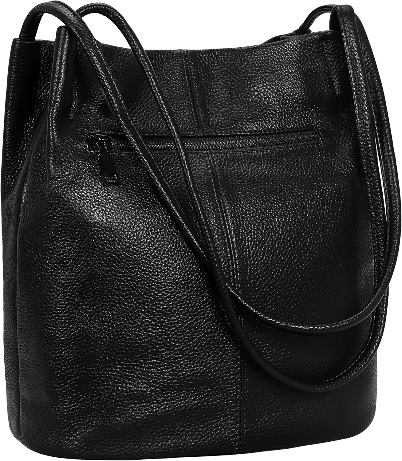 Women's Soft Pebbled Leather Hobo Tote Bag Large Black
