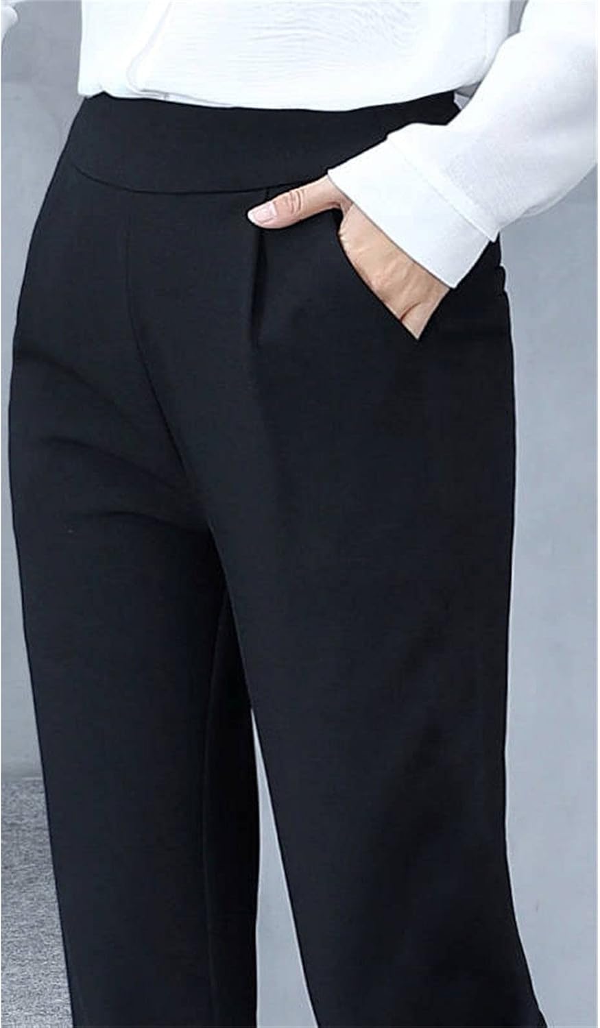 Women's Slim Ankle Pull-On Pants with Pockets (Black) Women's Slim Ankle Pull-On Pants with Pockets (Black)
