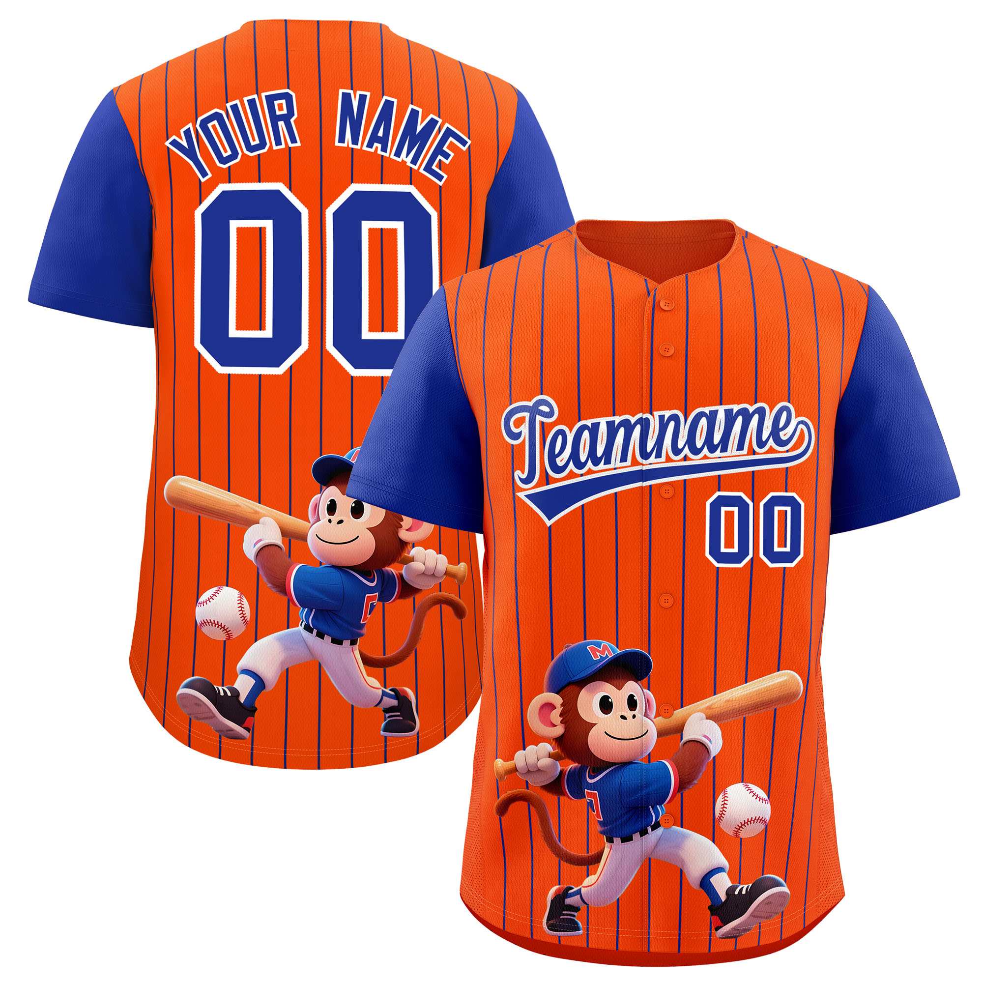 Authentisches Baseball-Trikot mit individuellem Streifen-Tiere-Graffiti-Muster, Raglanärmeln Authentisches Baseball-Trikot mit individuellem Streifen-Tiere-Graffiti-Muster, Raglanärmeln