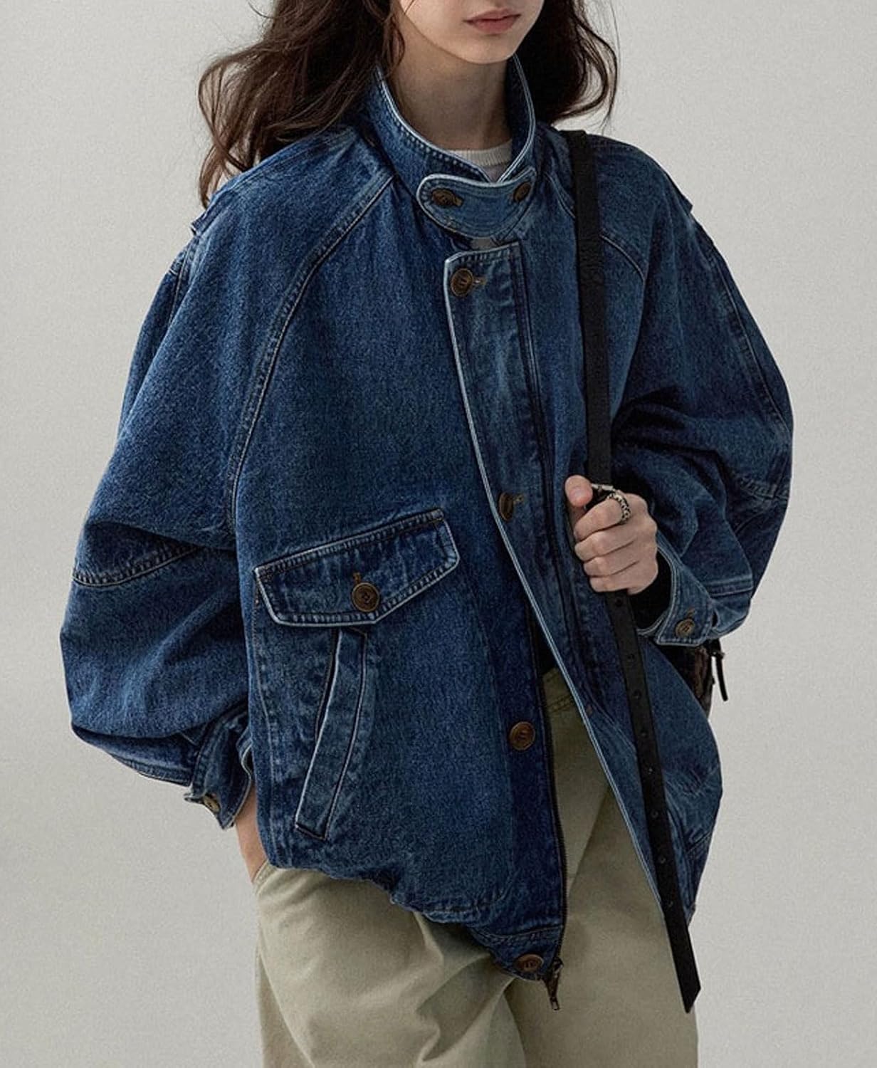 Women Oversized Jean Jacket Zip Up Denim Trucker Boyfriend Pilot Coat Y2k Baggy Jackets Fall Outwear