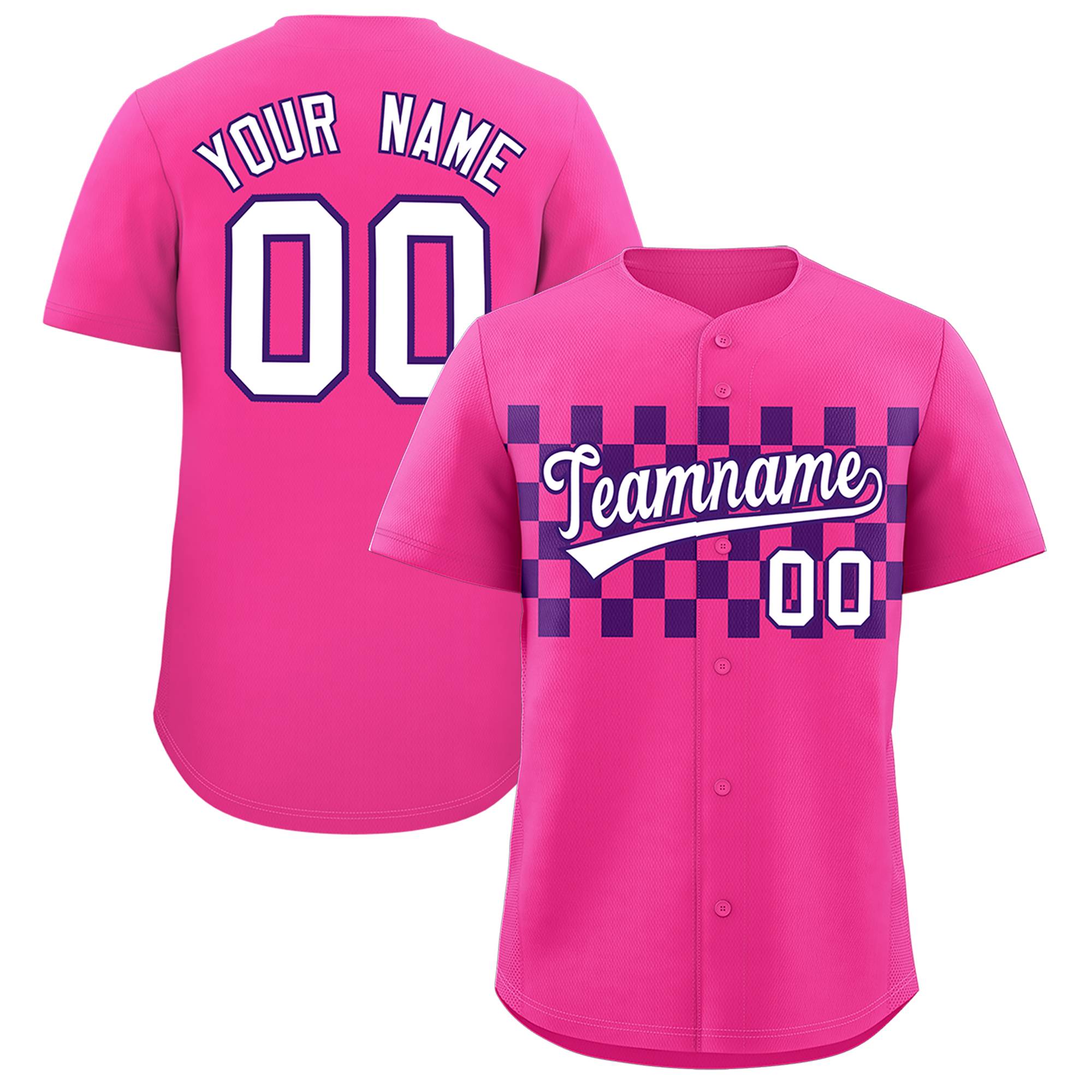 Individuell personalisiertes authentisches Baseball-Trikot mit kariertem Modedesign Individuell personalisiertes authentisches Baseball-Trikot mit kariertem Modedesign