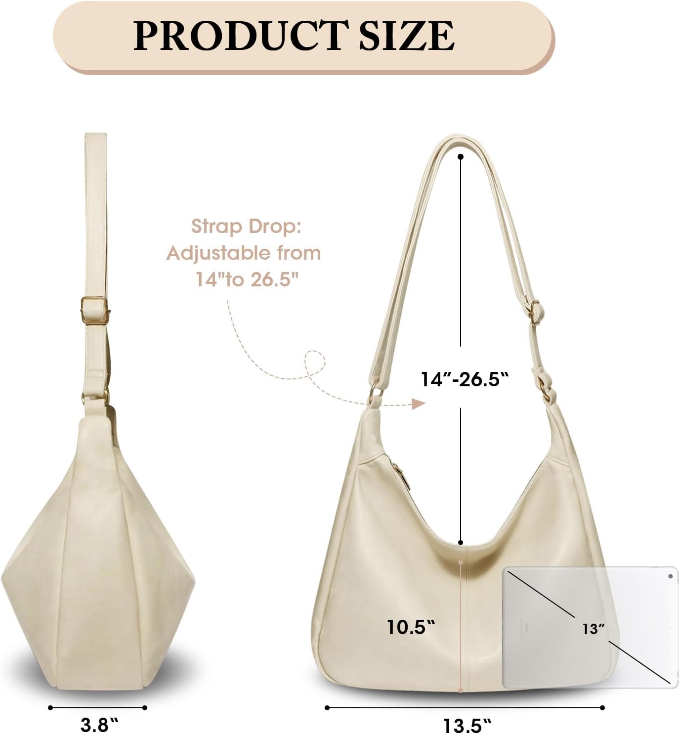 Women's Slouchy Hobo Shoulder Bag with Adjustable Strap Women's Slouchy Hobo Shoulder Bag with Adjustable Strap