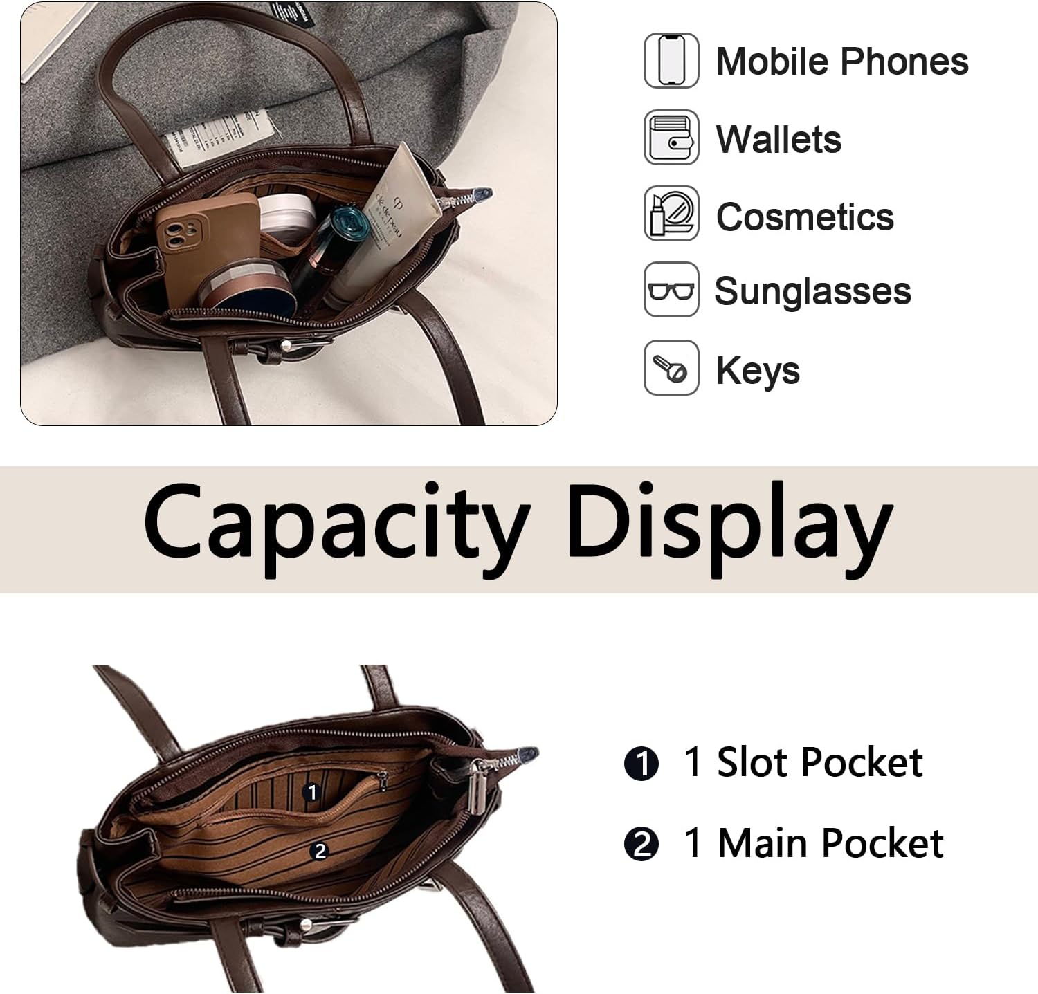 Women's Y2K Belt Buckle Hobo Bag Brown PU Leather