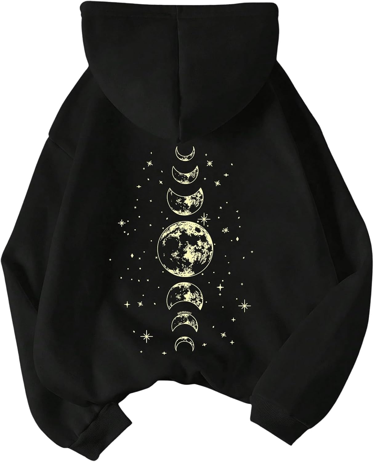Women's Graphic Hoodies Drawstring Long Sleeve Moon Print Sweatshirt Pullover Fall Tops