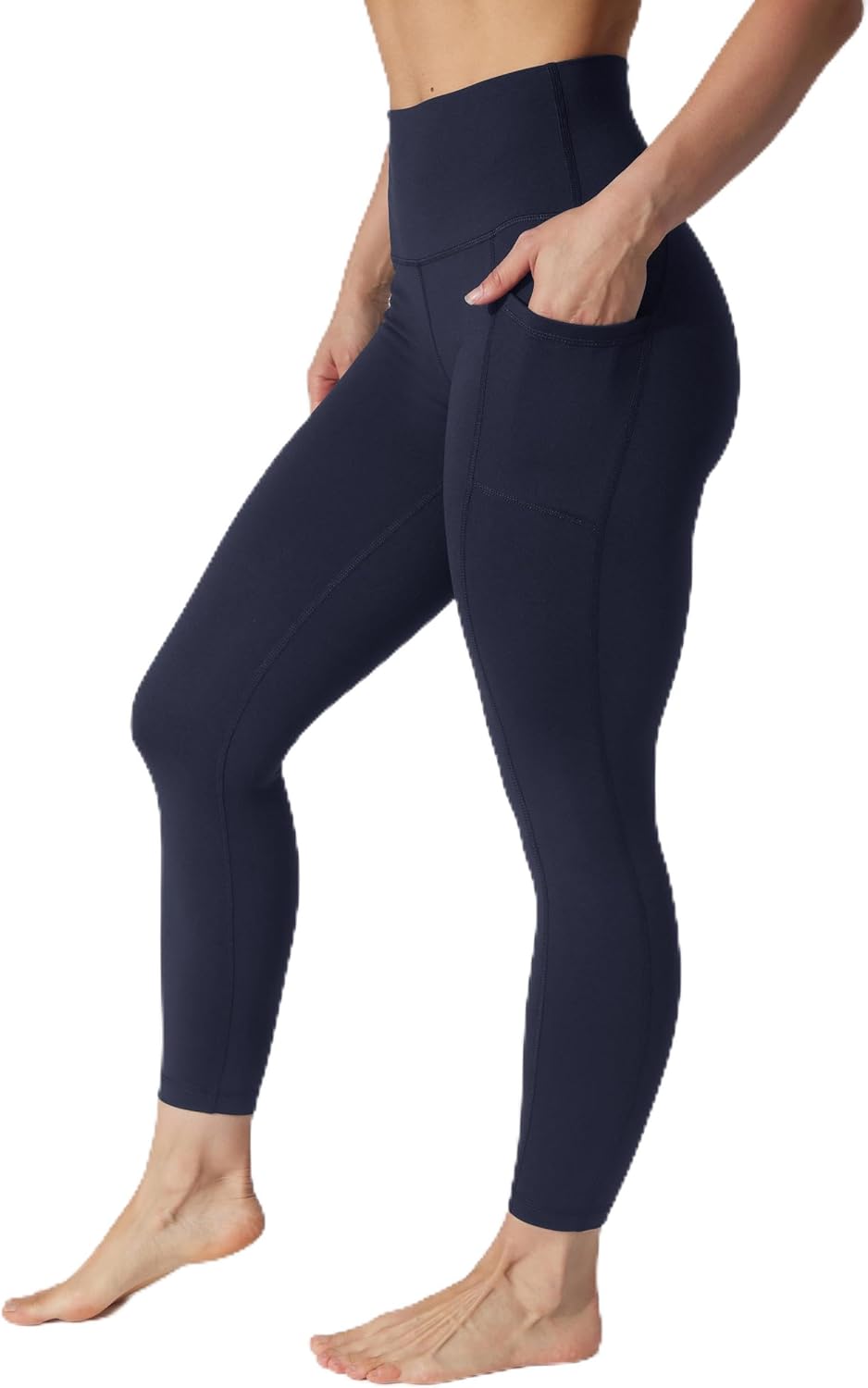 Women's High Waist Leggings with Side Pockets (Charcoal)