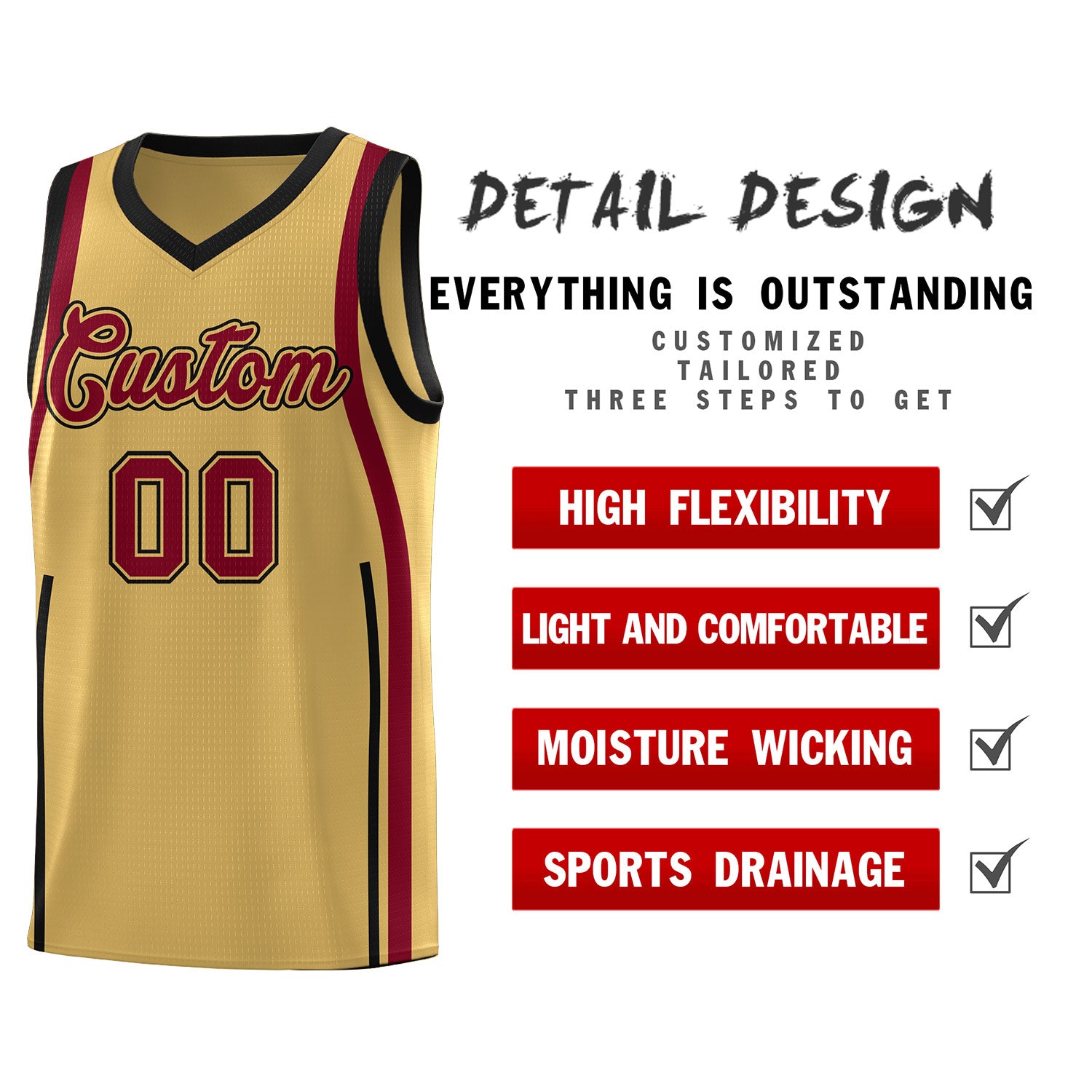 Benutzerdefinierte Basketball-Kits mit Bandmuster