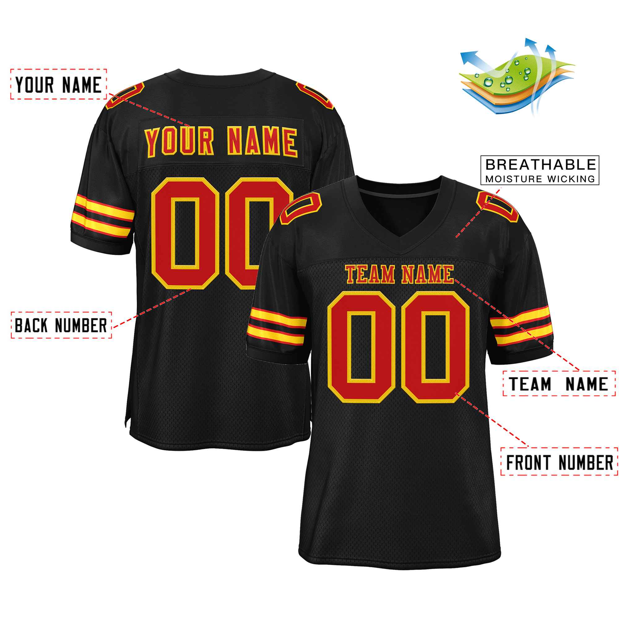 Maßgeschneidertes authentisches Fußballtrikot im klassischen Stil