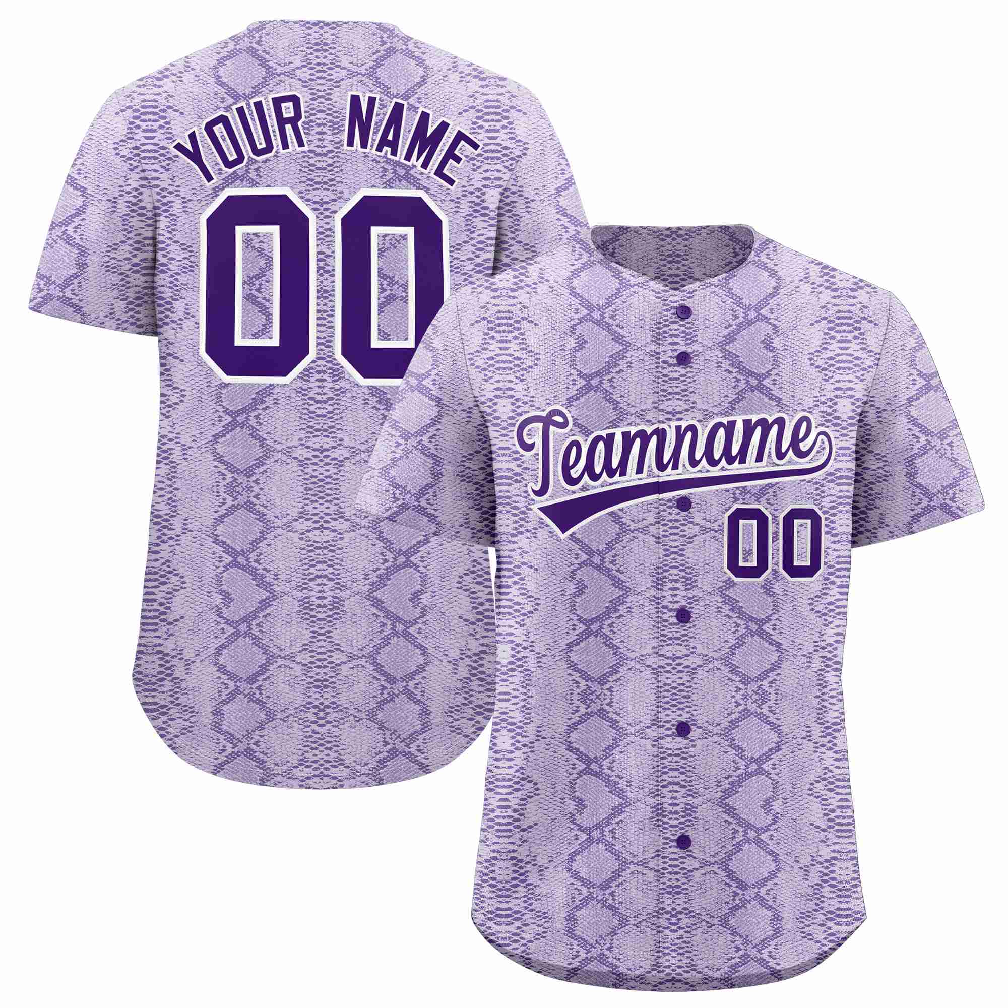 Benutzerdefiniertes authentisches Baseball-Trikot mit mehrfarbigem Schlangenledermuster