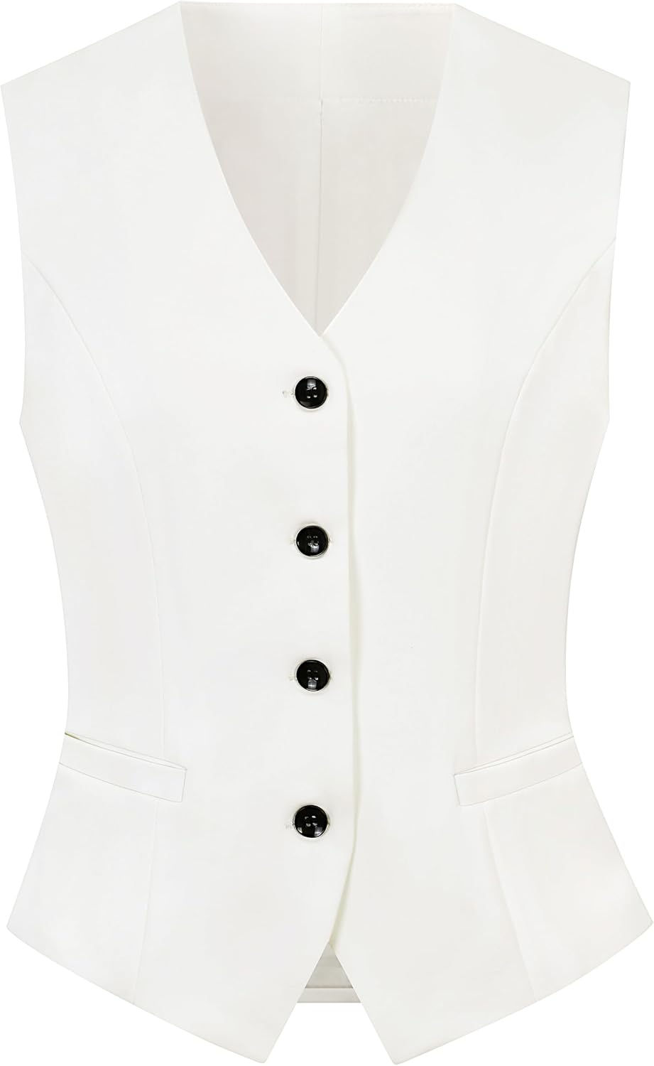 Women's V Neck Suit Vest Button Down Slim Waistcoat