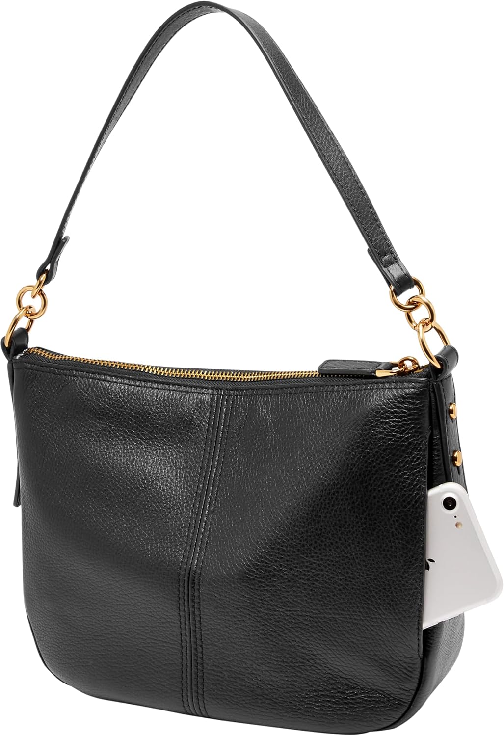 Women's Pebbled Leather Hobo Crossbody with Detachable Strap