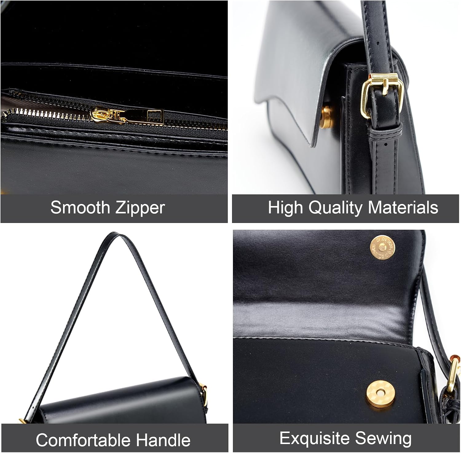 Women's Soft PU Leather Shoulder Bag Wavy Flap Purse