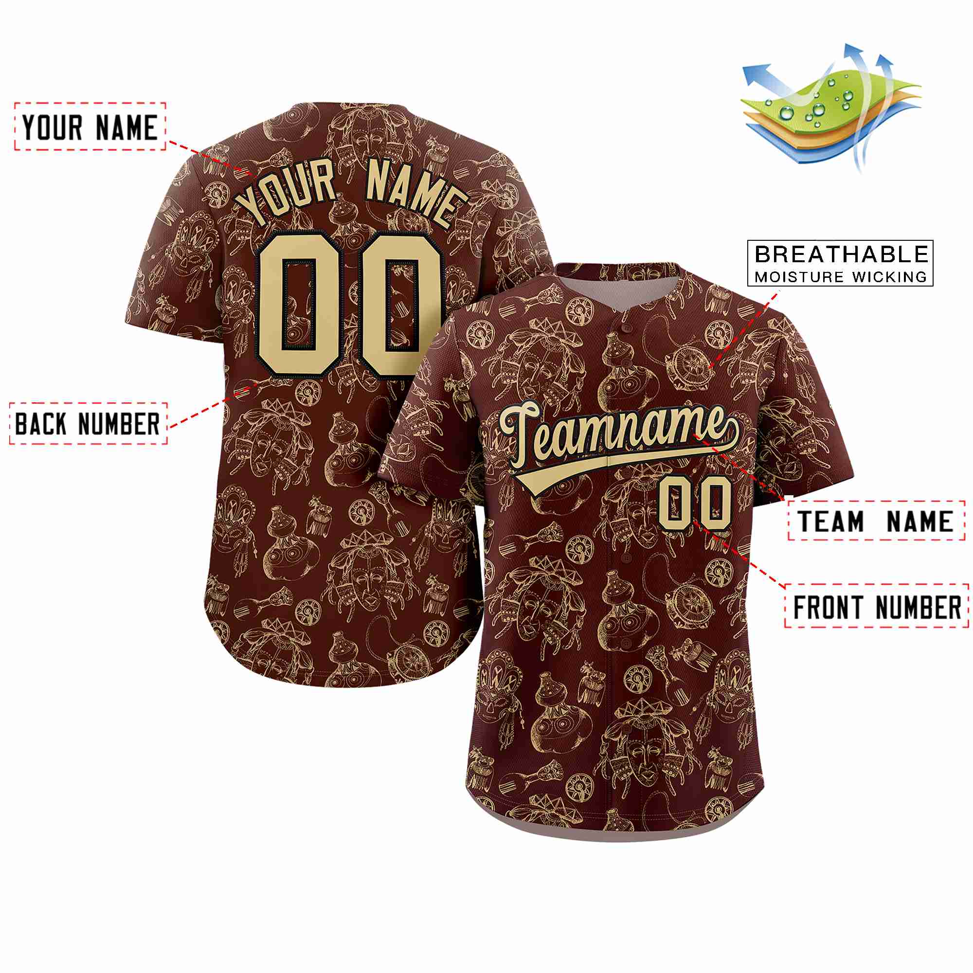 Benutzerdefiniertes 3D-Graffiti-Muster, personalisiertes Design, authentisches Baseball-Trikot
