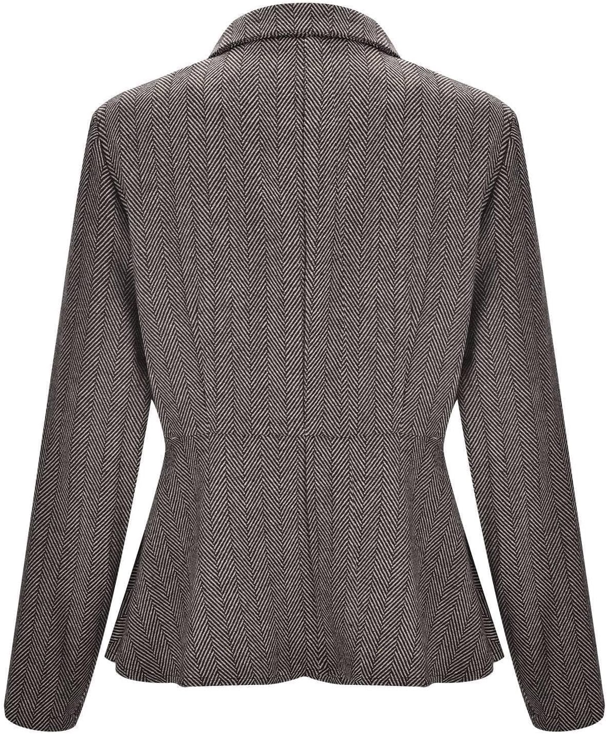 Womens Business Blazer Jackets Ruffle Hem Lapel Collar Office Work Suit Jacket Button Casual Open Front Cardigan Coat